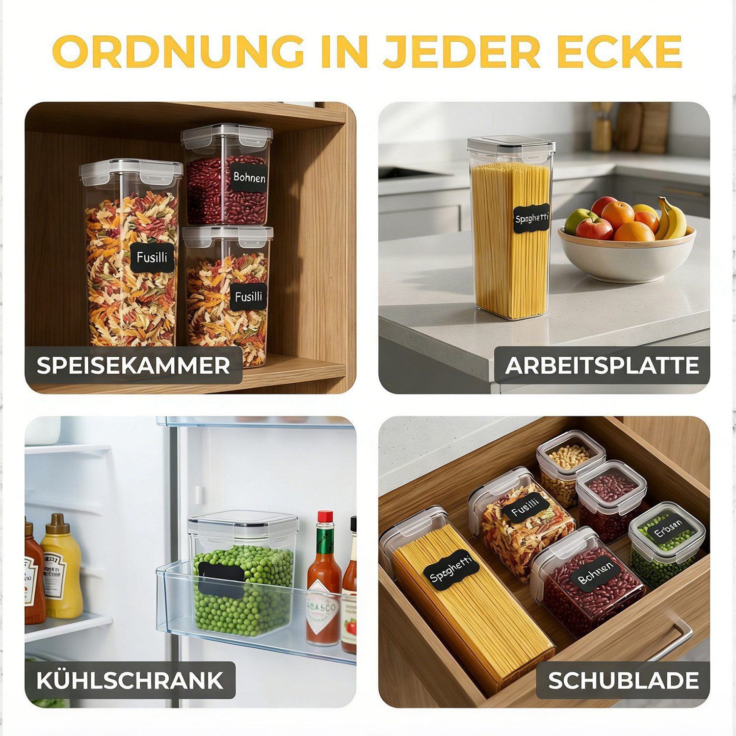 AKKEE Vorratsdose 24er Frischhaltedosen Set, Vorratsdosen mit Deckel Luftdicht Set, (24-tlg), BPA Frei – Bild 3 von 5