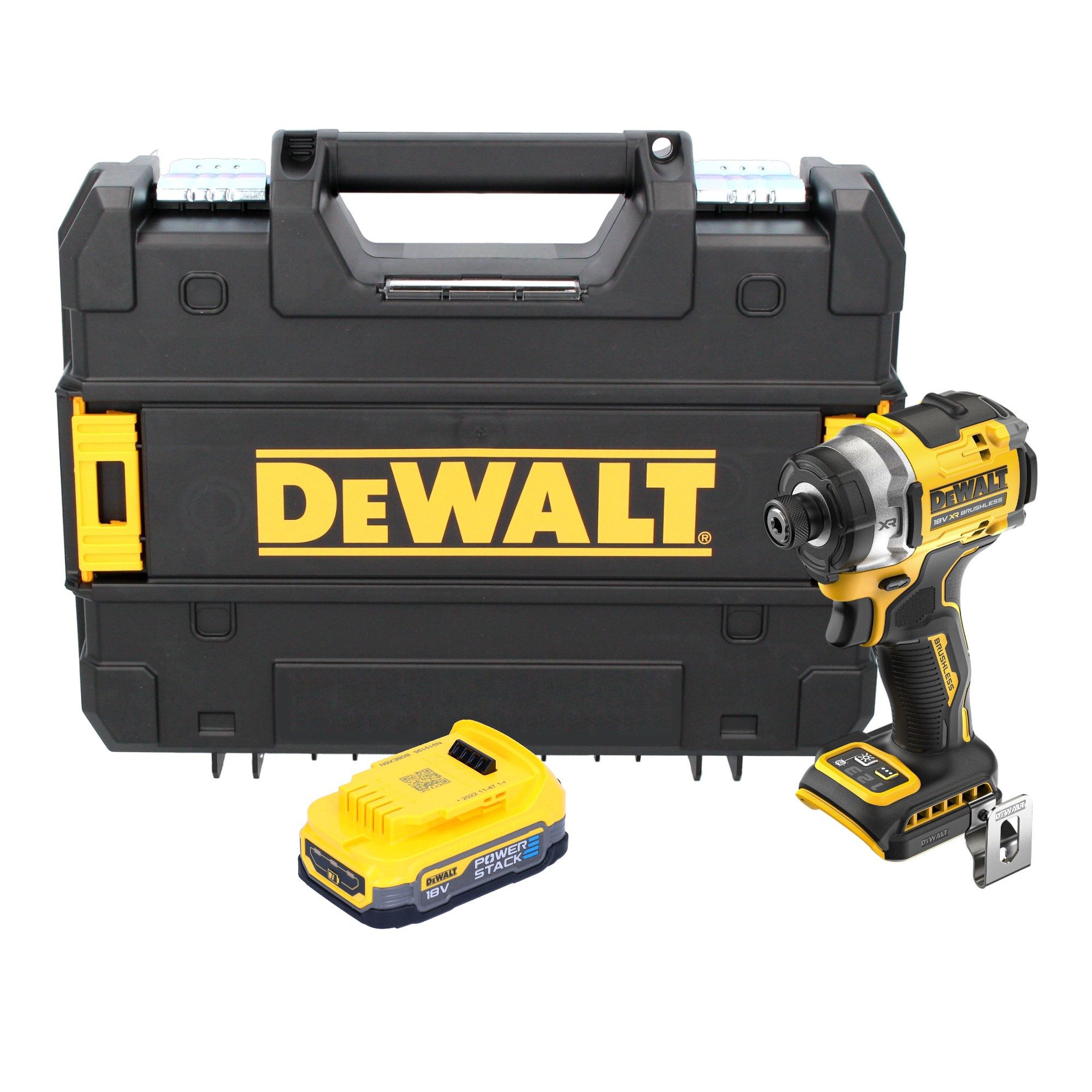 DeWalt Akku-Schlagschrauber DCF 860 NT 18 V 282 Nm 1/4" + 1x Powerstack Akku 1,7 Ah + TSTAK