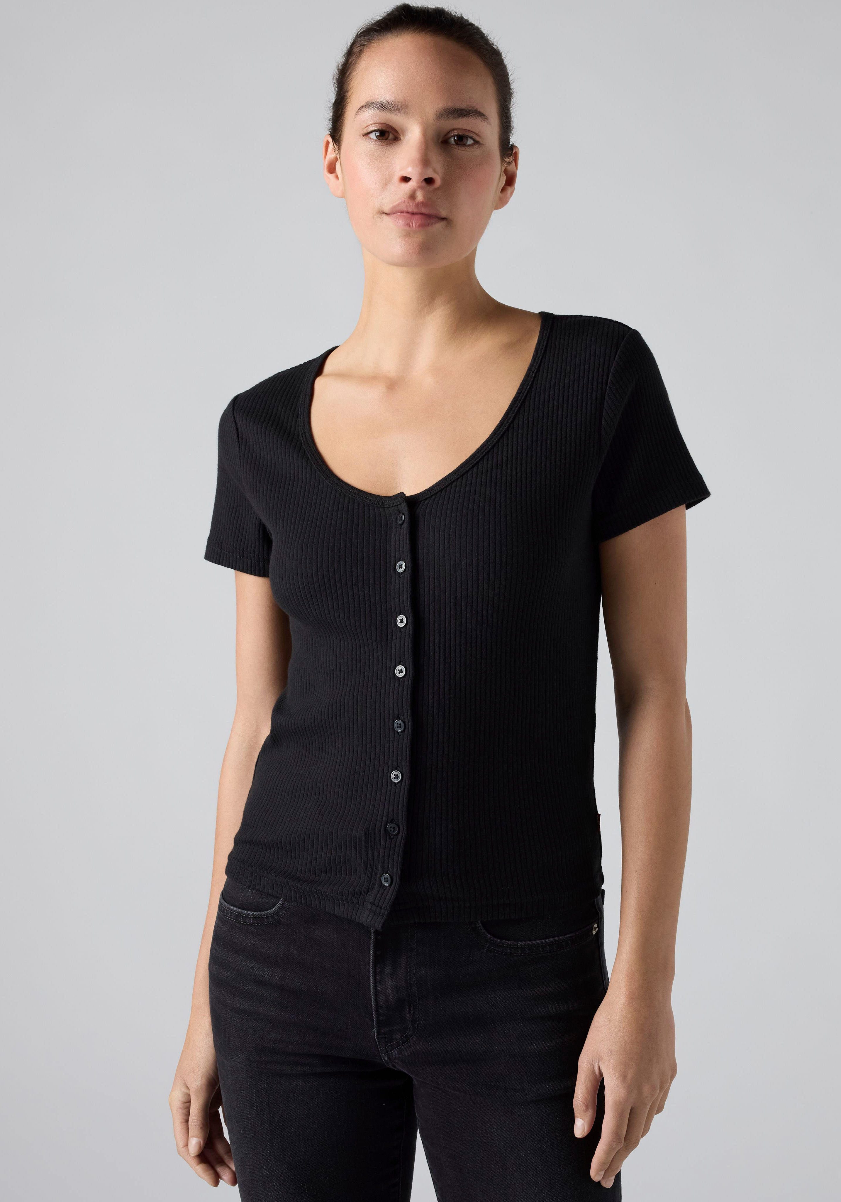 Levi's® T-Shirt AUSTEN BUTTON THROUGH SS Feinripp