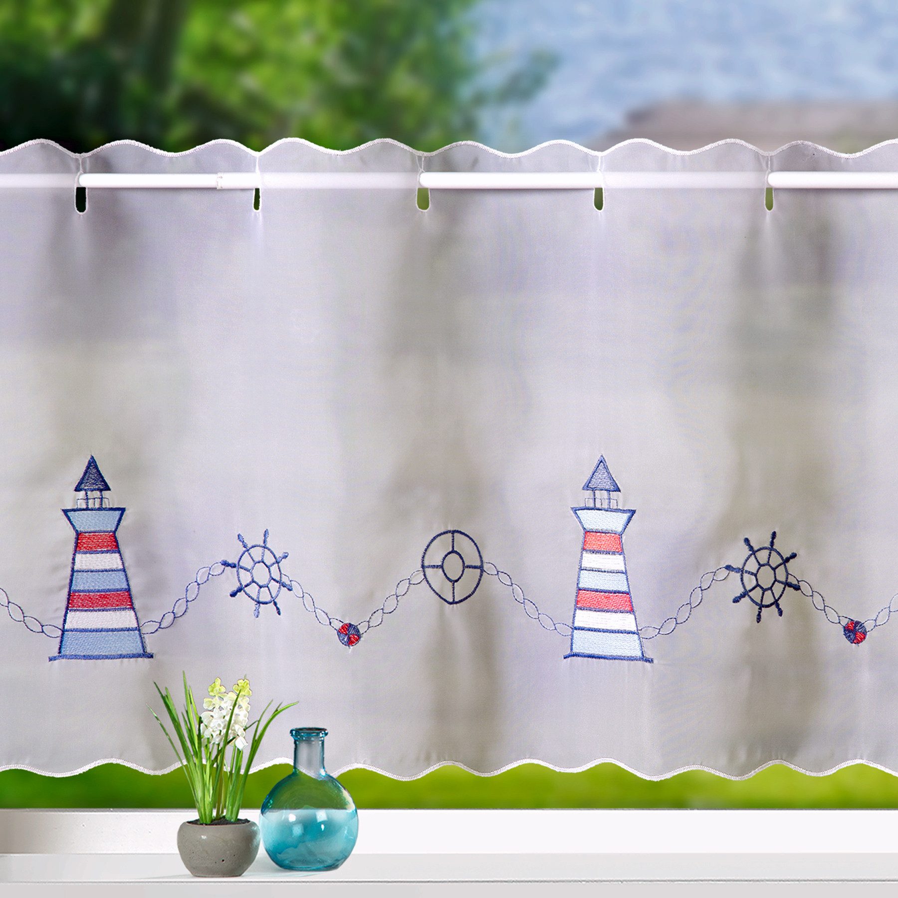 heimtexland Scheibengardine Badezimmer Deko Gardine maritim günstig online kaufen