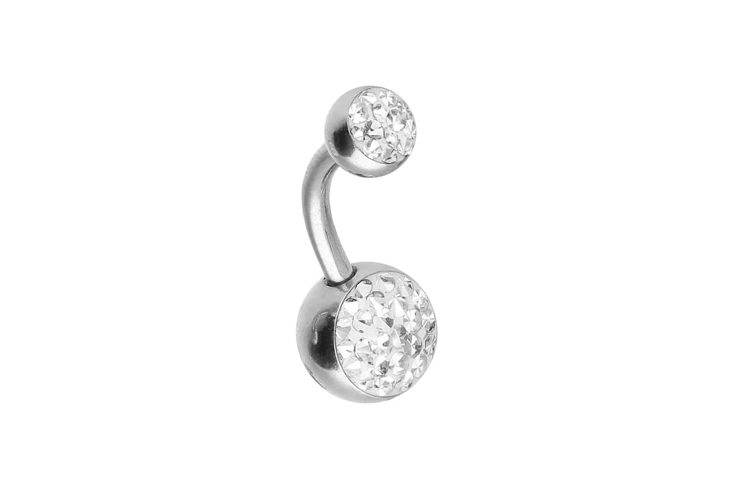 PIERCINGLINE Bauchnabelpiercing Chirurgenstahl Bananabell MULTIKRISTALLE (Bananabells, 1-tlg)