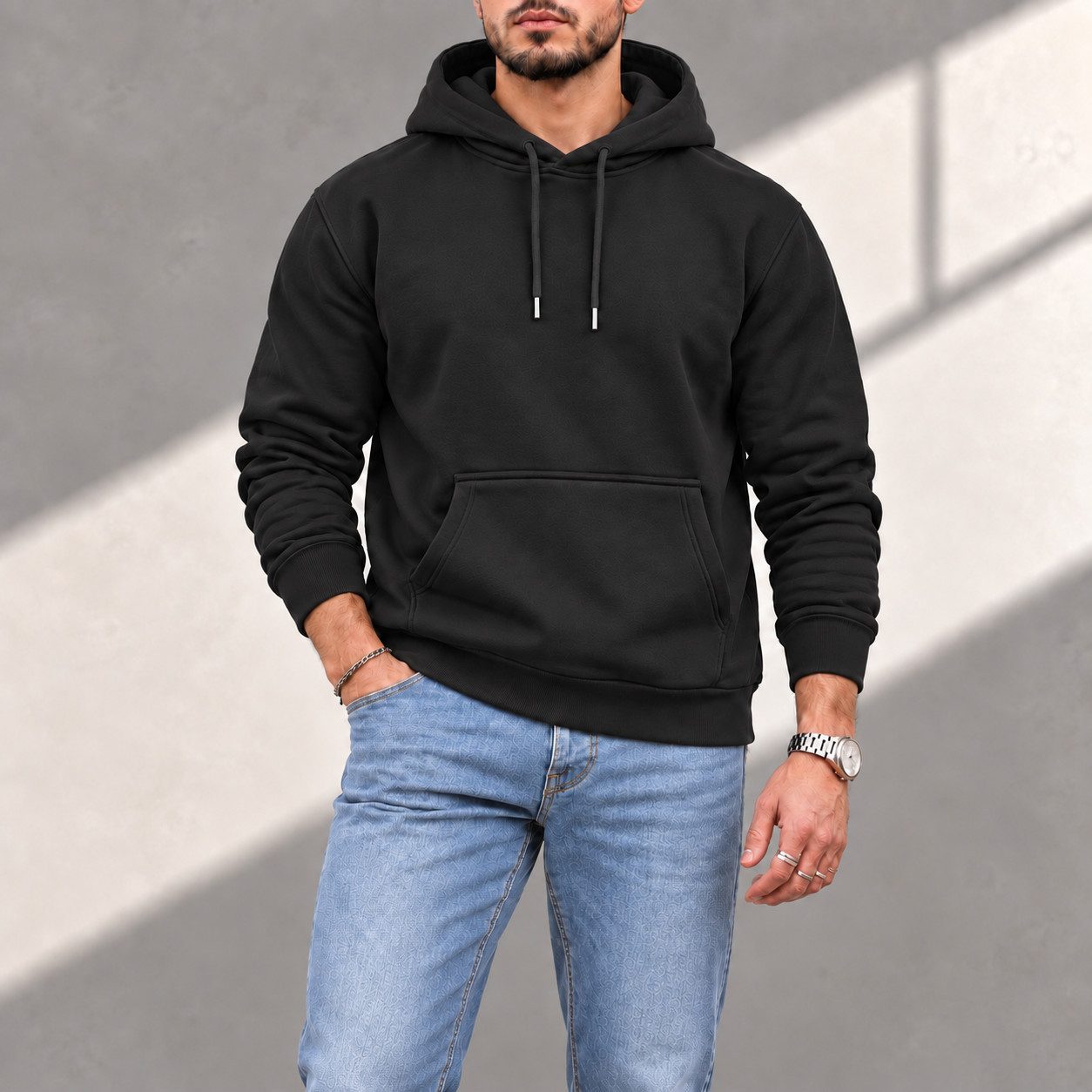 S&S Kapuzensweatshirt Hoodie Herren Kapuzenpullover Moderne Sweatshirt Baumwollmischung (Packung, 1-tlg) Fleece Pullover Hoody – Bild 5 von 5