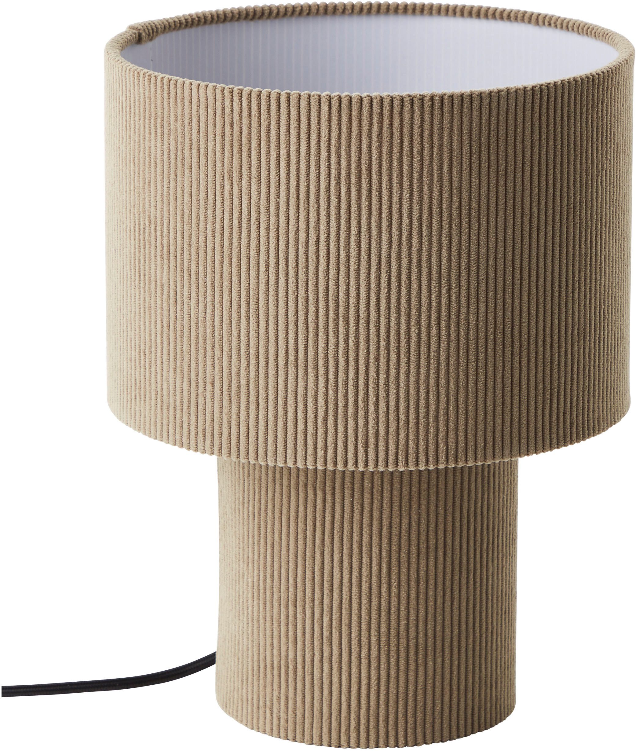 LeGer Home by Lena Gercke Tischleuchte Kathleen Cordleuchte, ohne Leuchtmittel, Cordstoff, H 30 cm, Ø 23 cm, E27, Cord, Stoffleuchte, Tischlampe – Bild 4 von 5