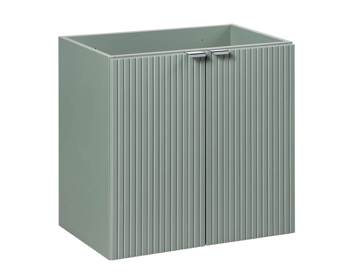 einfachgutemoebel Waschtisch-Set Doppelwaschplatz LINETTE 120cm mit Türen, Aufsatzbecken, oak-grün, (Badmöbel Set, 1-St., Doppel-Waschtisch Unterschrank)