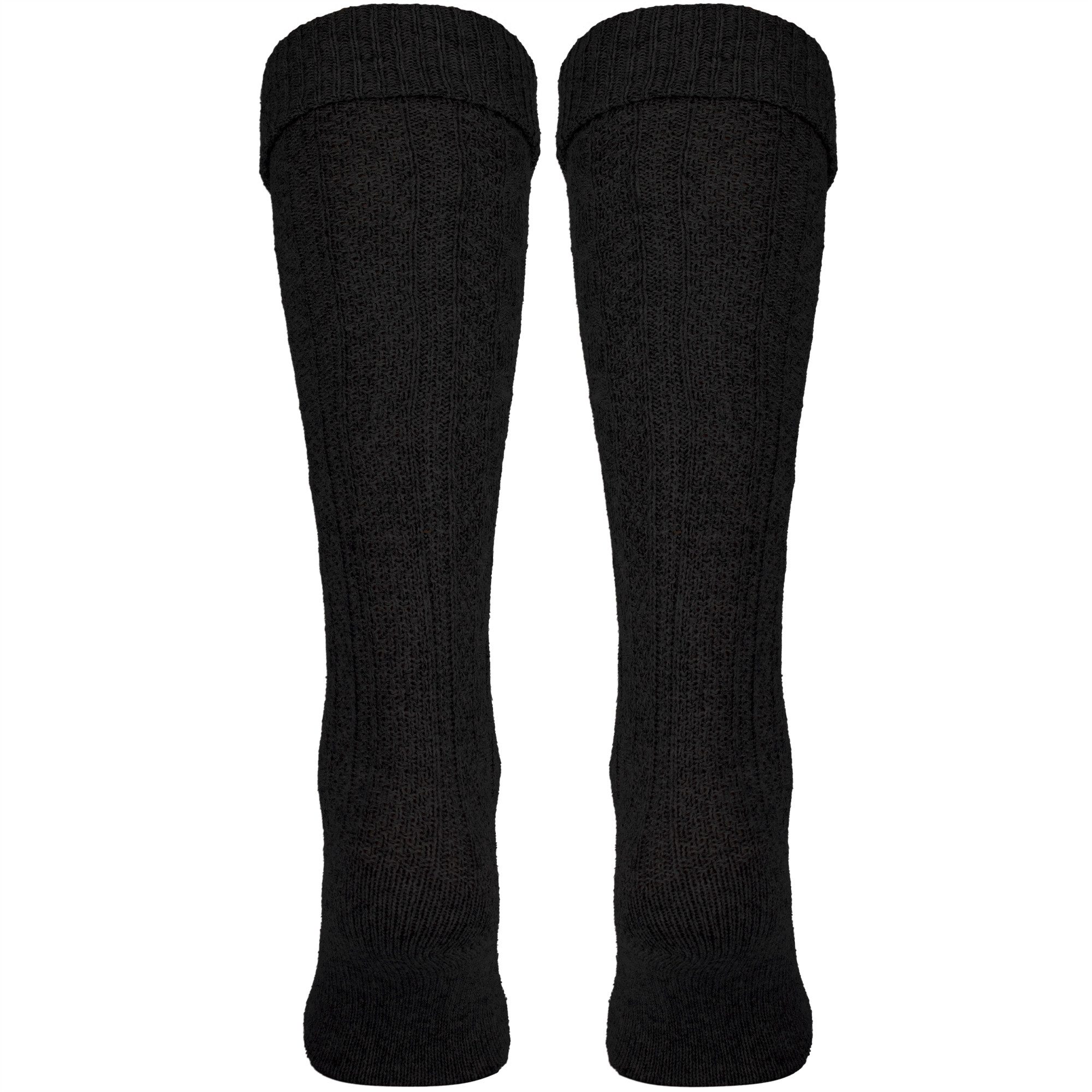 Black Snake Trachtensocken Trachten Kniestrümpfe mit Zopfmuster für Damen & Herren (Kniestrümpfe, 1-Paar, 1 Paar Trachten Kniestrümpfe) Kniehohe Trachtenstrümpfe mit Zopfmuster und Umschlagbund