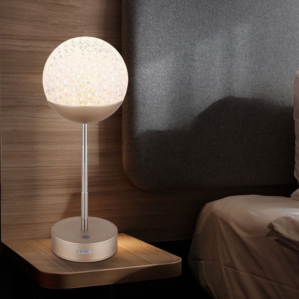 GLOBO LIGHTING LED Tischleuchte, Leuchtmittel inklusive, Warmweiß, Tischleuchte Beistelllampe Tischlampe LED Schlafzimmerlampe