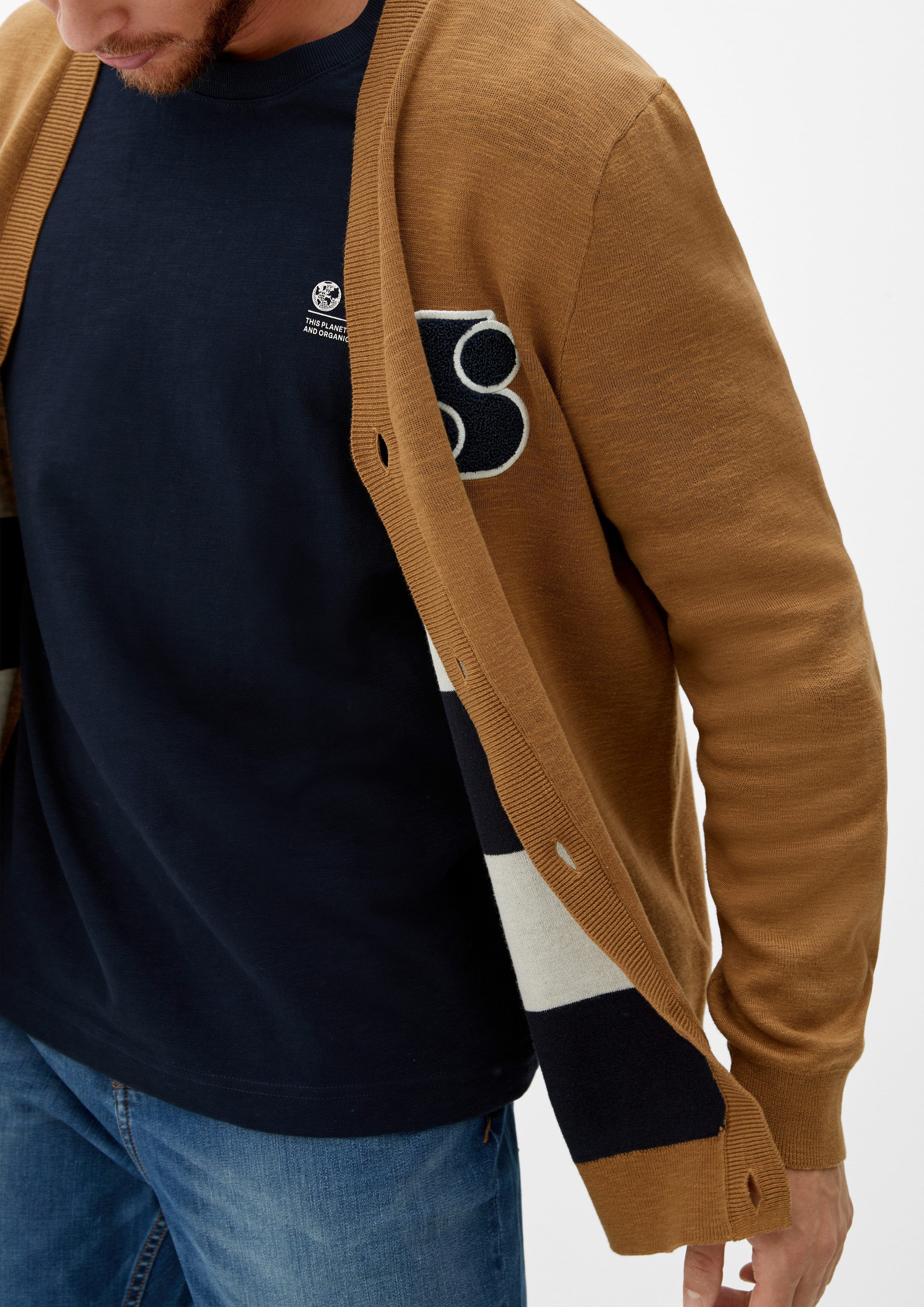 s.Oliver Cardigan Strickjacke Strick-Cardigan mit Knopfleiste