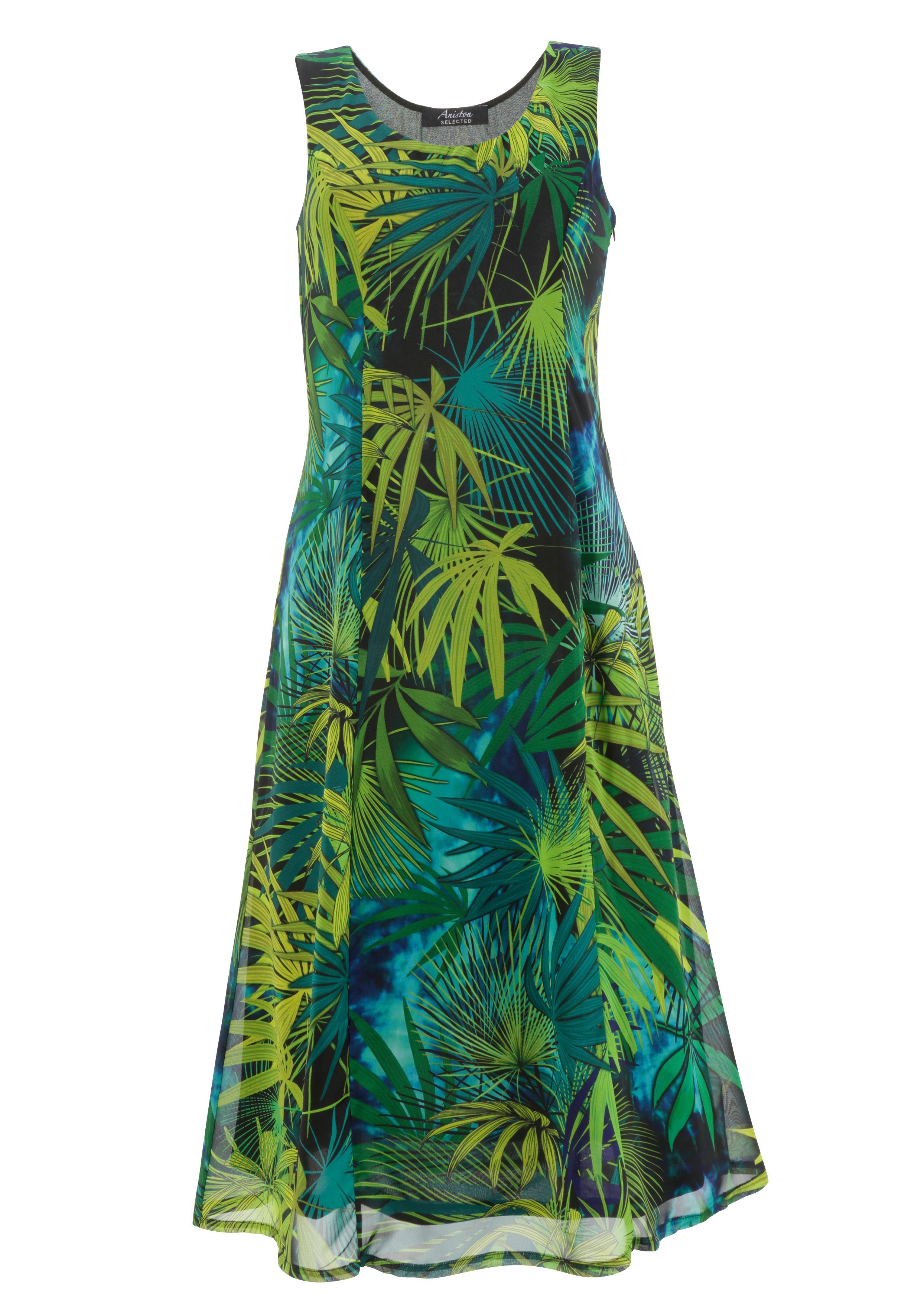 Damen Kleider Aniston SELECTED Sommerkleid mit aufregendem Blätterdruck