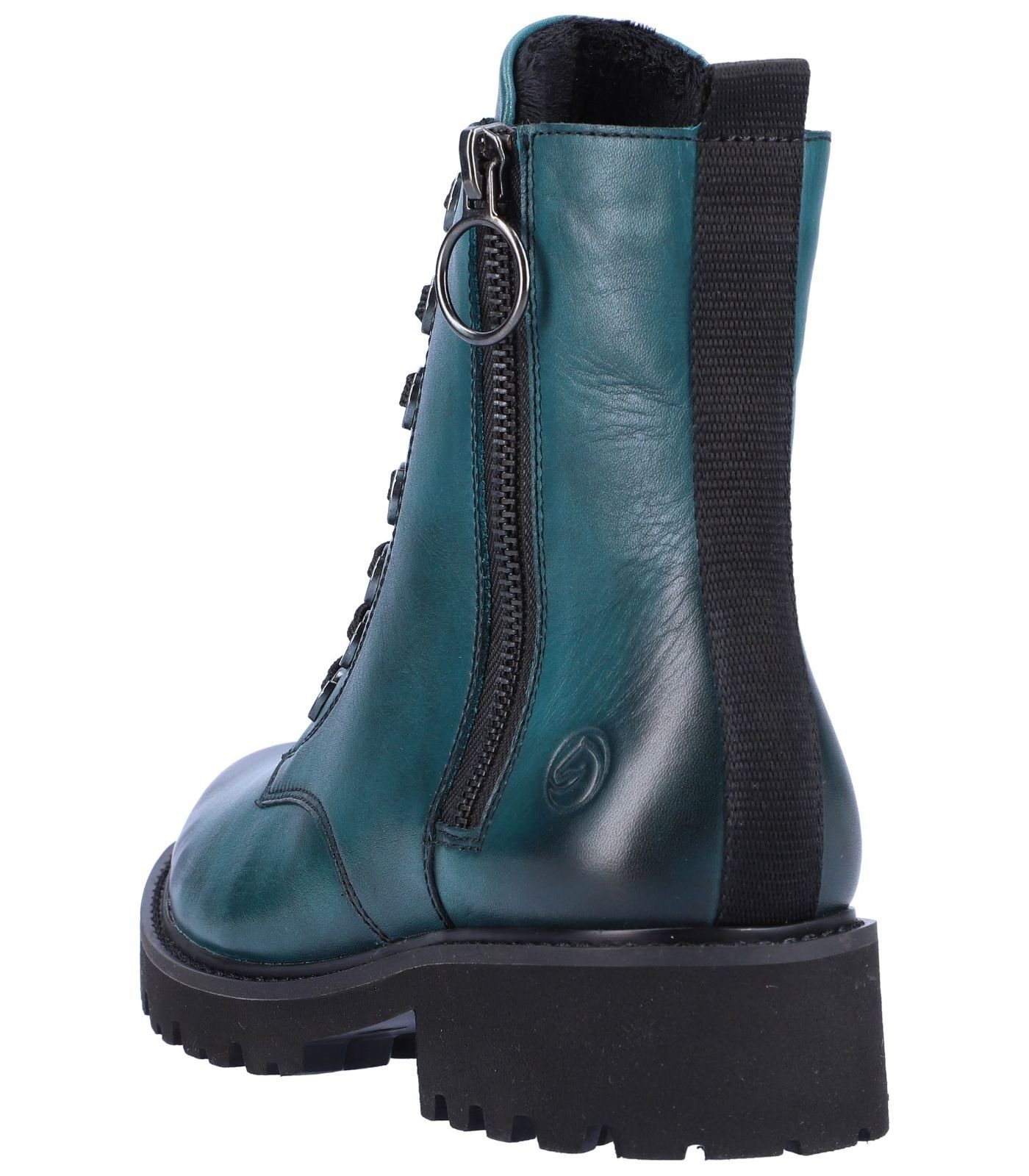 Petrol Glattleder Remonte Schnürstiefelette Stiefelette