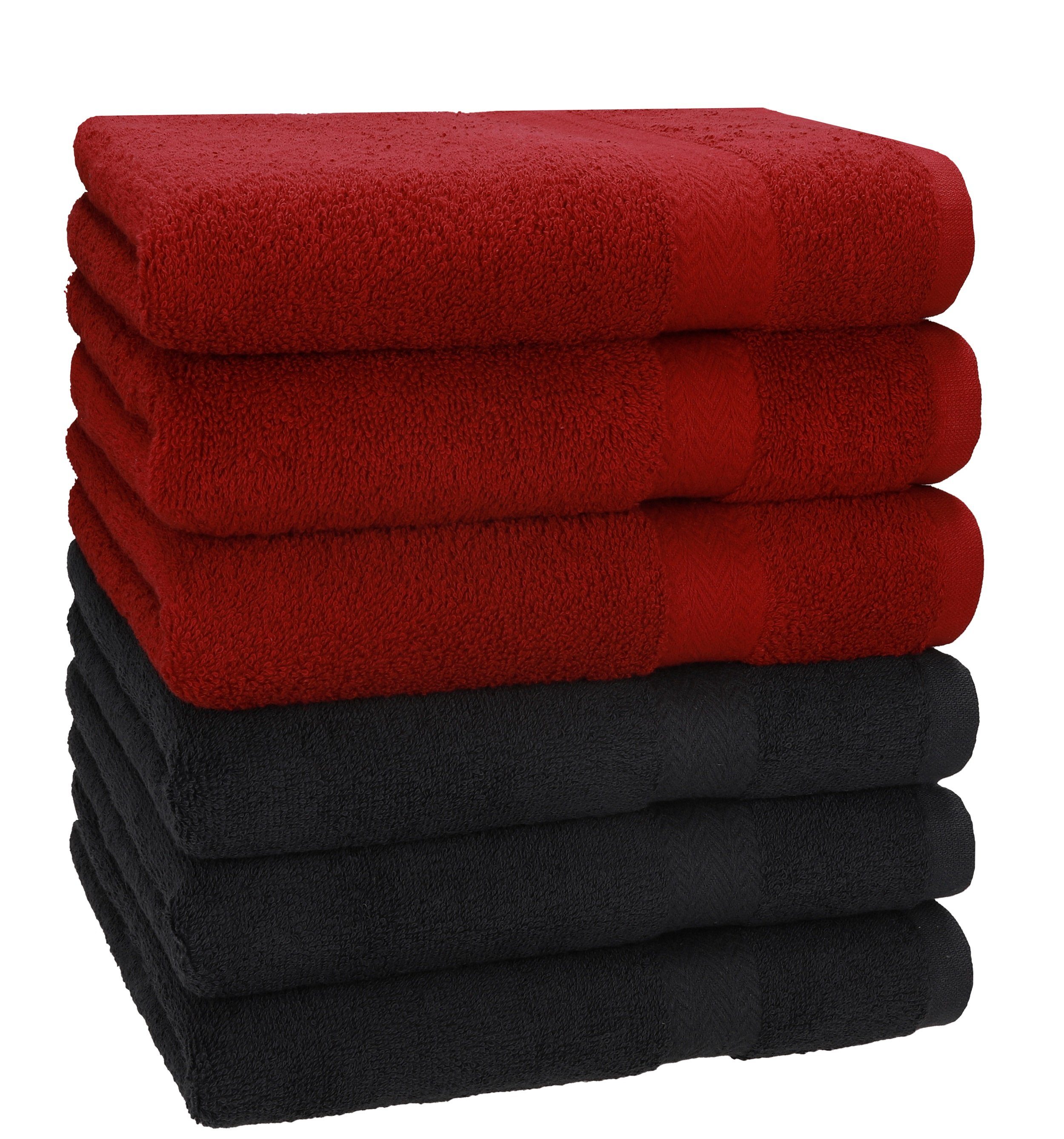 rubinrot/Graphit Premium Baumwolle x 100 (6-St) Farbe Baumwolle 100% 6 Handtuch Größe 50 Stück 100% Handtücher Handtücher Betz Grau, cm Set