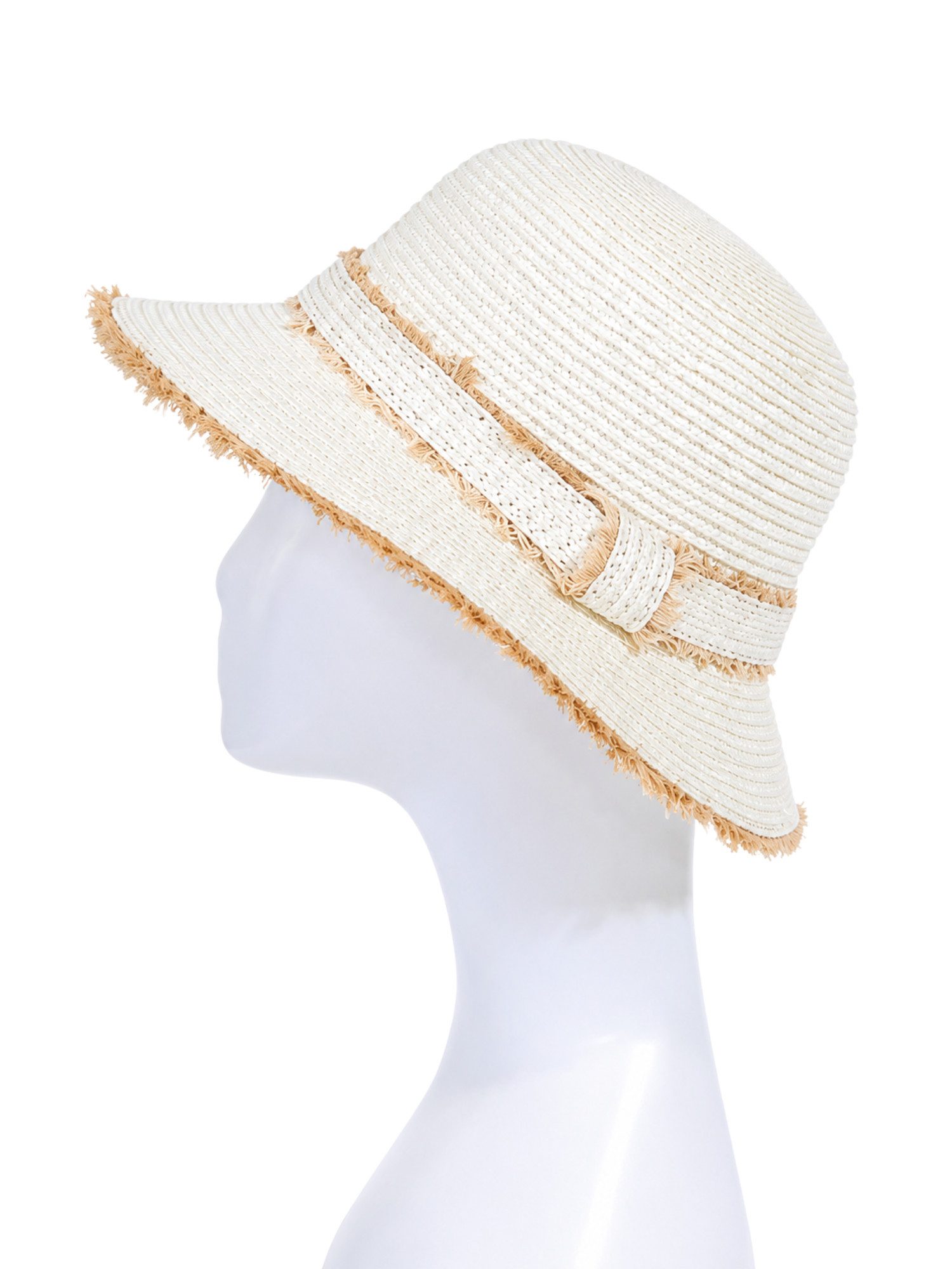 Brise Textil Sonnenhut Damen Sonnenhut mit Fransen-Detail – Leichter Sommerhut aus Papier Leicht, Sommerlich, Sonnenhut