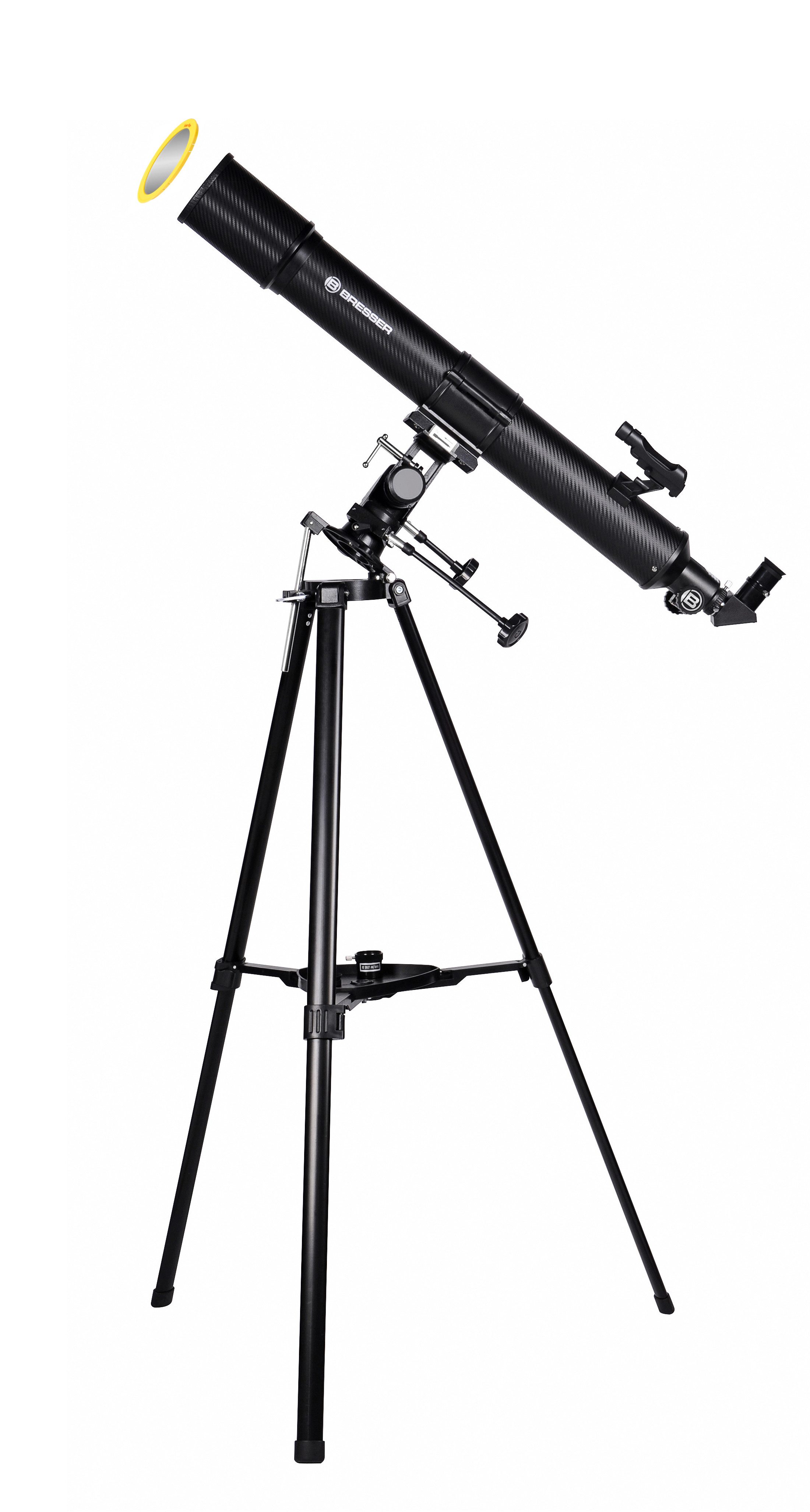 BRESSER Linsenteleskop BRESSER Taurus 90/900 MPM Linsenteleskop mit Smartphone-Adapter & Son…