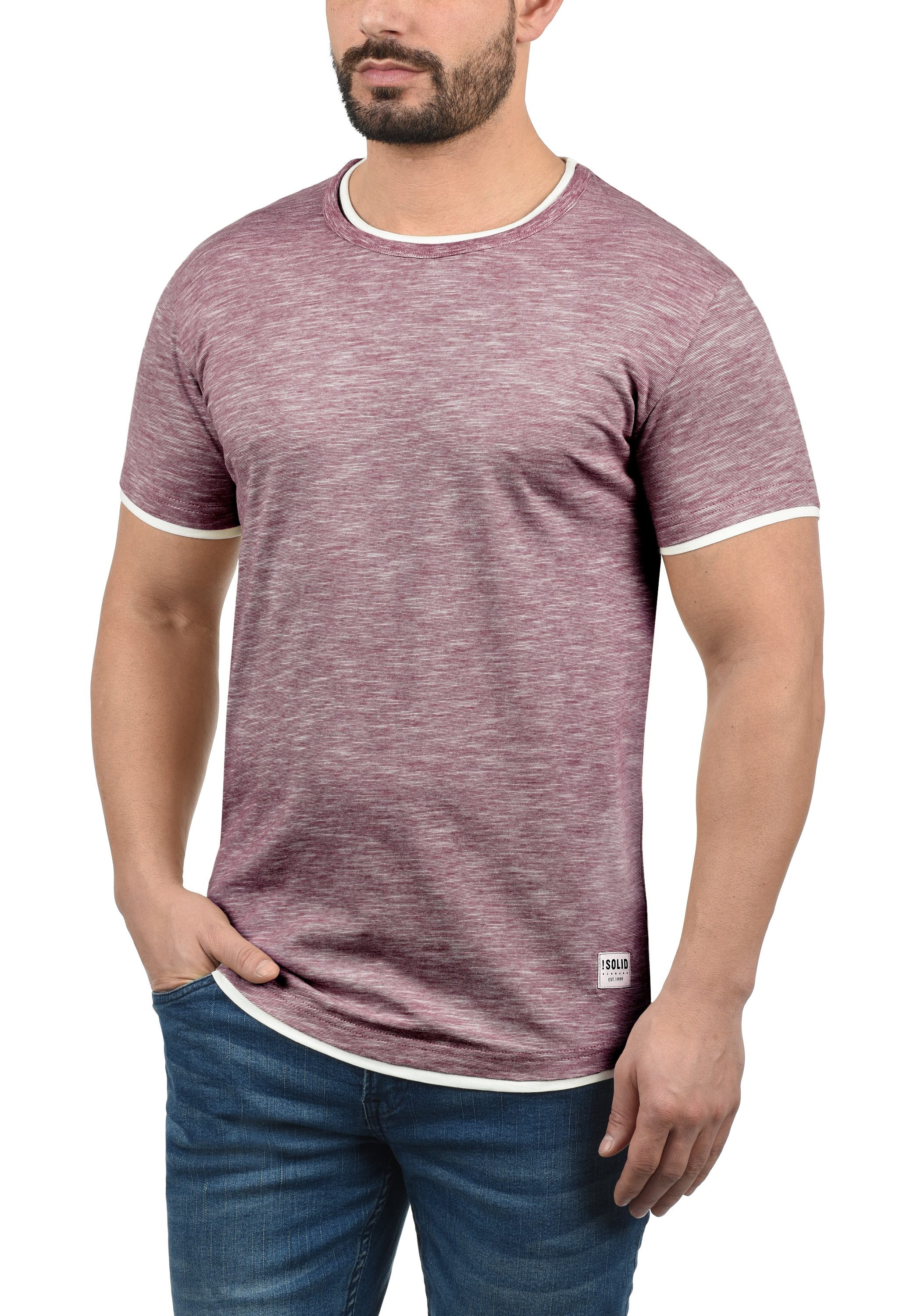 !Solid Rundhalsshirt SDRigos Kurzarmshirt mit farblich günstig online kaufen