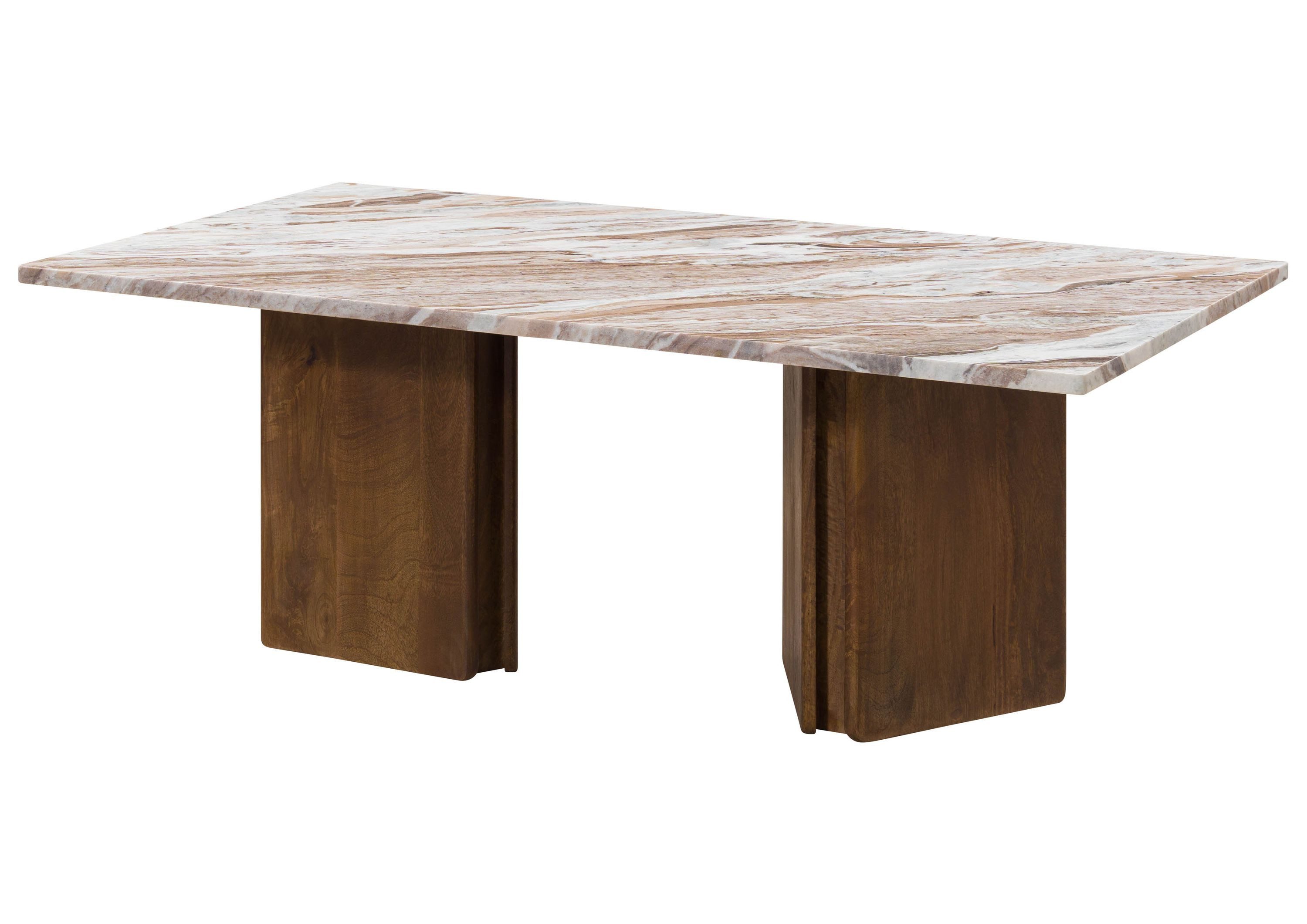 Massivmoebel24 Couchtisch LUGANOMangoMassivholzbraun (Massivholz teilmontiert 71,5 kg LUGANO #203), Mango 130x70 cm braun lackiert