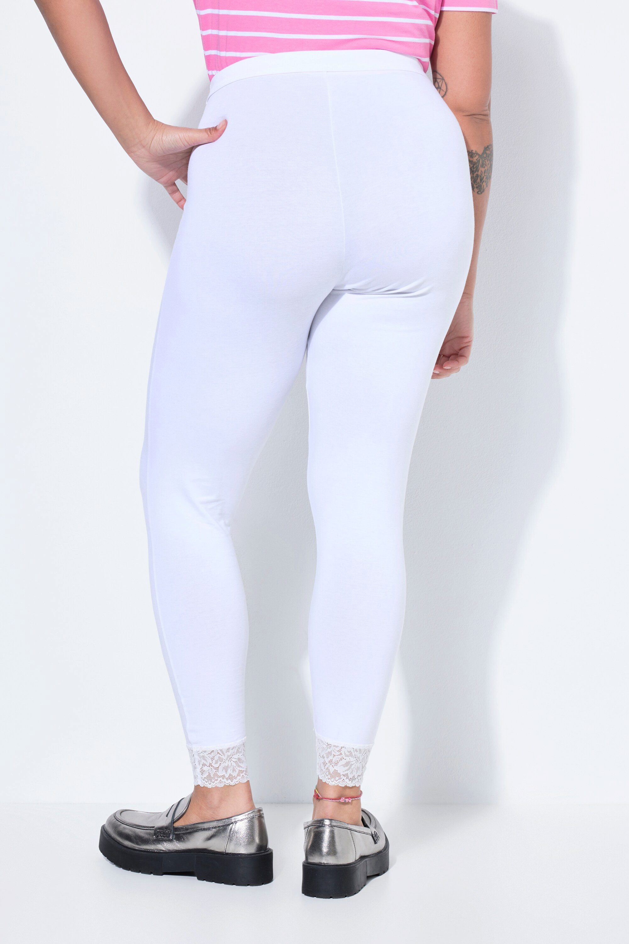 Angel of Style Leggings Leggings Skinny Fit Spitze am Saum