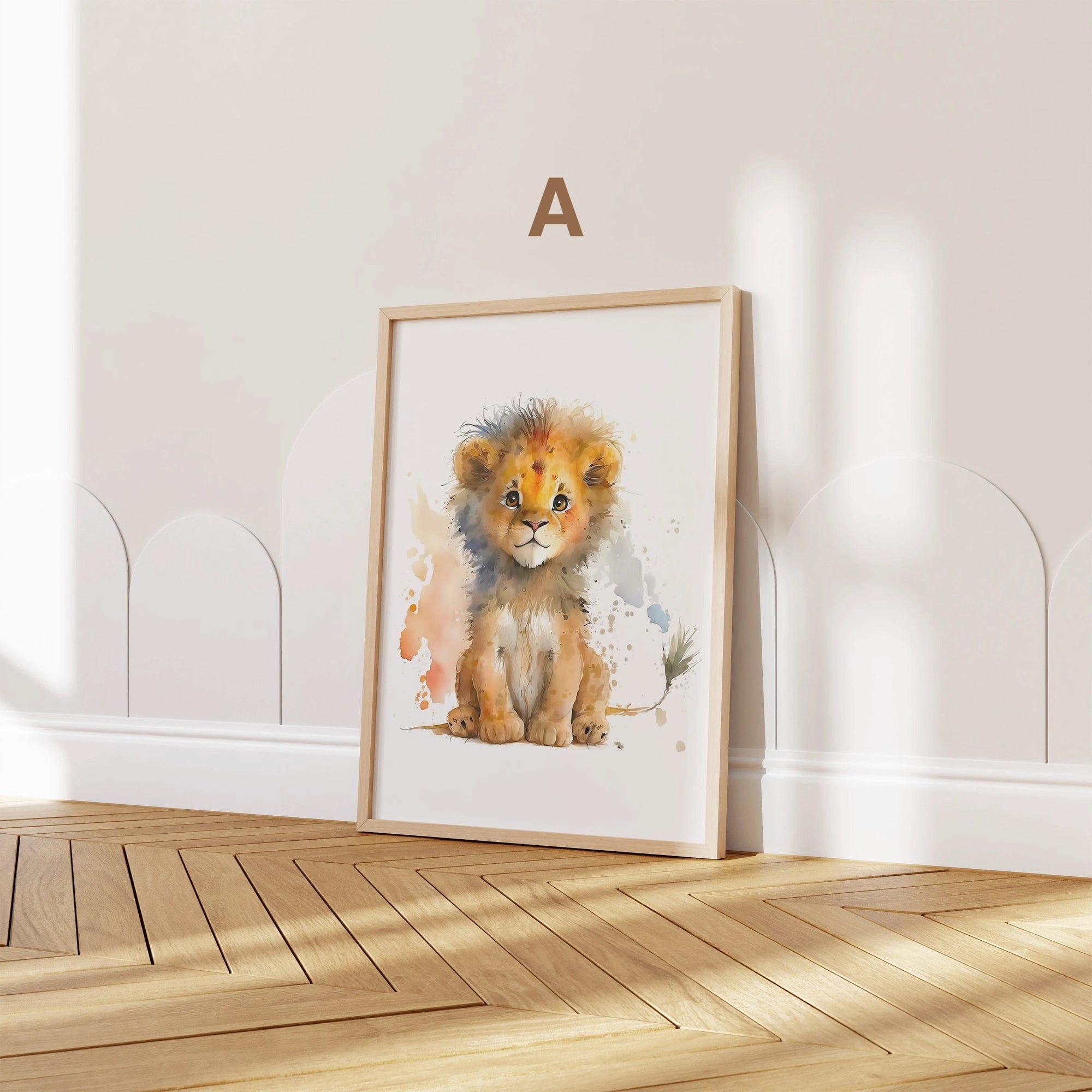 JUSTGOODMOOD Poster ® Tiere Wald Dschungel Aquarell Kinderzimmer, F Tiger (1 St), verschiedene Größen wählbar – Bild 4 von 5