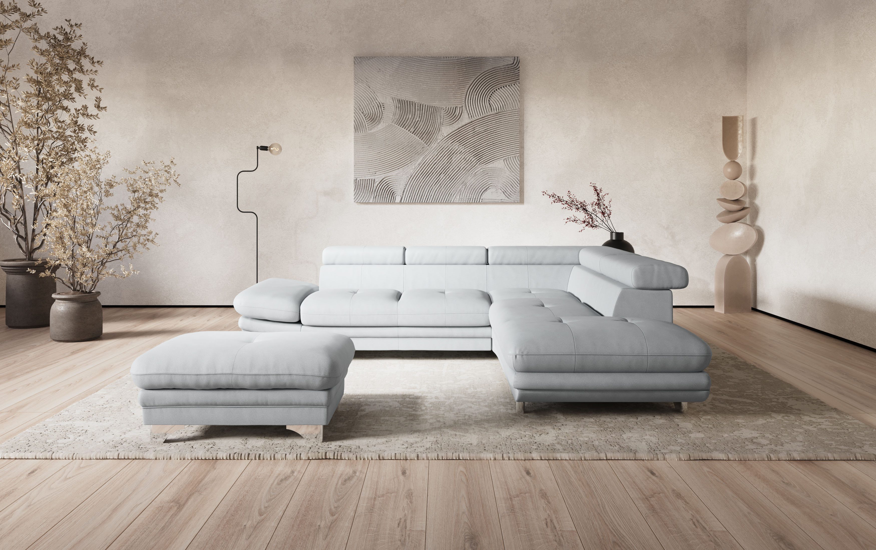 COTTA Ecksofa "Enterprise L-Form" mit Arm- & Kopfteilverstellung, wahlweise günstig online kaufen