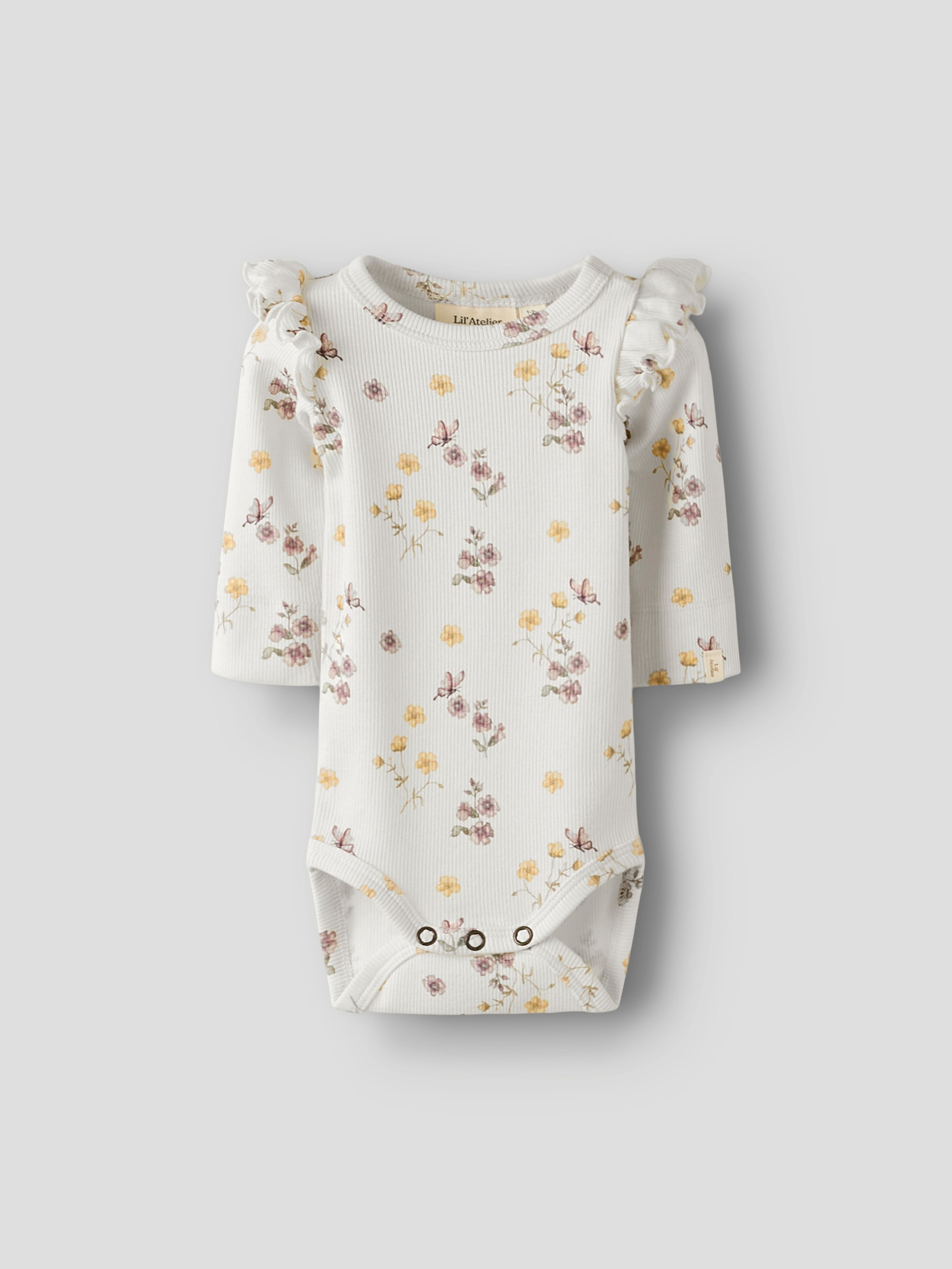 Lil' Atelier Langarmbody NBFGAVO EKO LS SLIM BODY LIL NOOS mit Rüschen, weiche Jerseyqualität