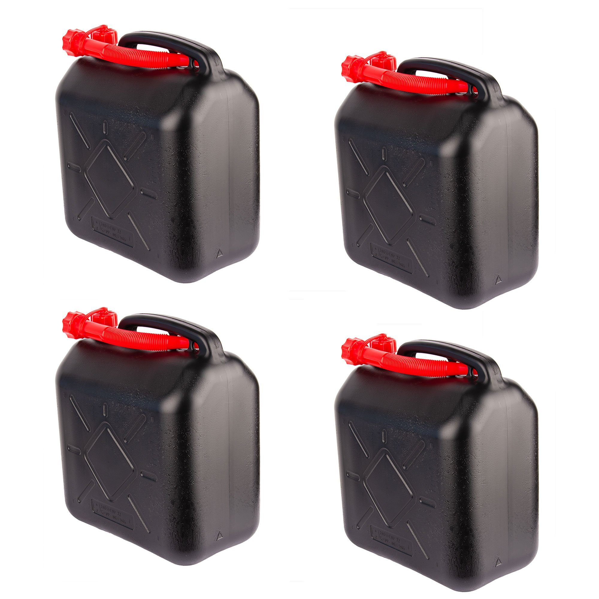 BigDean Fuel Canisters 4x 20L Petrol & Diesel UN Approval (Set of 4, Fuel Canisters), Fuel Canisters, UN Approval, Petrol, Diesel, AdBlue, Oil