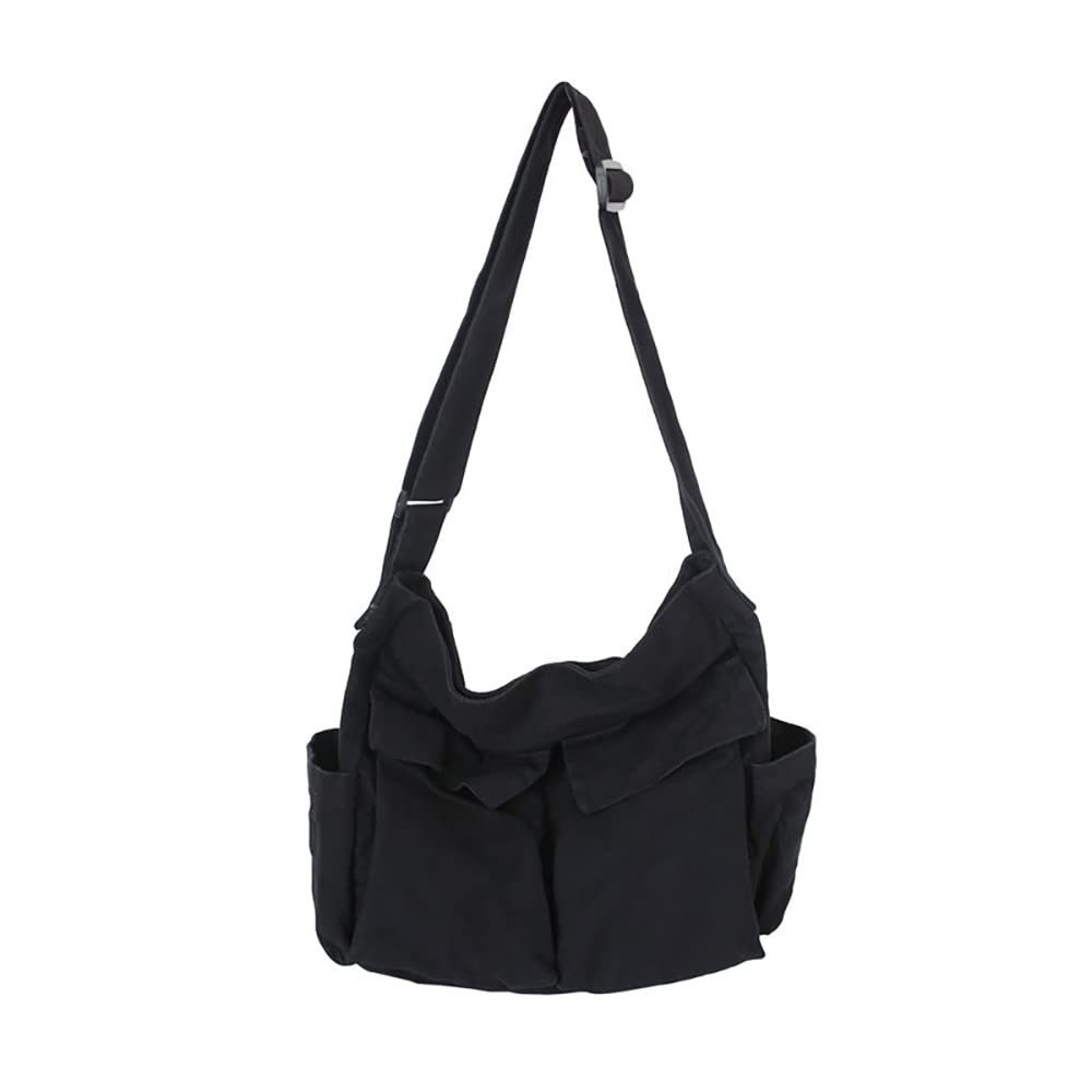 Zaewry Schultertasche Canvas Messenger Bag Umhängetasche Crossbody Schulter Tote Hobo Bag, für Frauen und Männer - Große Tasche mit mehreren Fächern