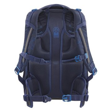 coocazoo Schulranzen Schulrucksack-Set MATE Blue Motion 2-teilig (Rucksack, Mäppchen), ergonomisch, reflektiert, Körpergröße: 135 - 180 cm