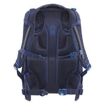 coocazoo Schulranzen Schulrucksack-Set MATE Blue Motion 3-teilig (Rucksack, Mäppchen, Sporttasche), ergonomisch, reflektiert, Körpergröße: 135 - 180 cm