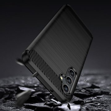 cofi1453 Bumper Carbon Case Hülle für Samsung Galaxy A14 5G flexible Silikon Hülle