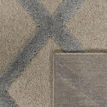 Hochflor-Teppich Hochflor Teppich Esszimmer Skandi Look Raute, Paco Home, Läufer, Höhe: 34 mm