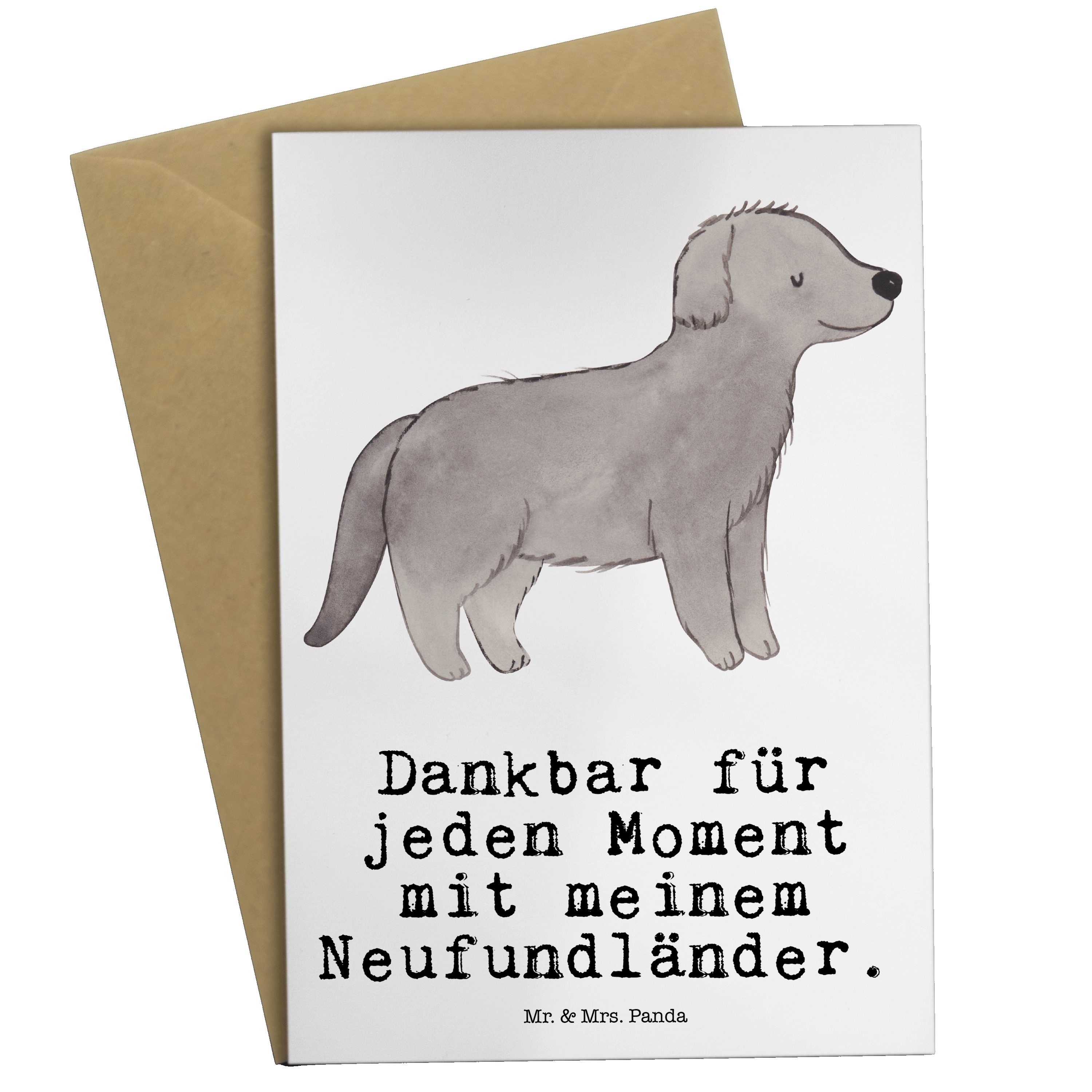 Mr. & Mrs. Panda Grußkarte Neufundländer Moment - Weiß - Geschenk, Hundebesitzer, Einladungskart