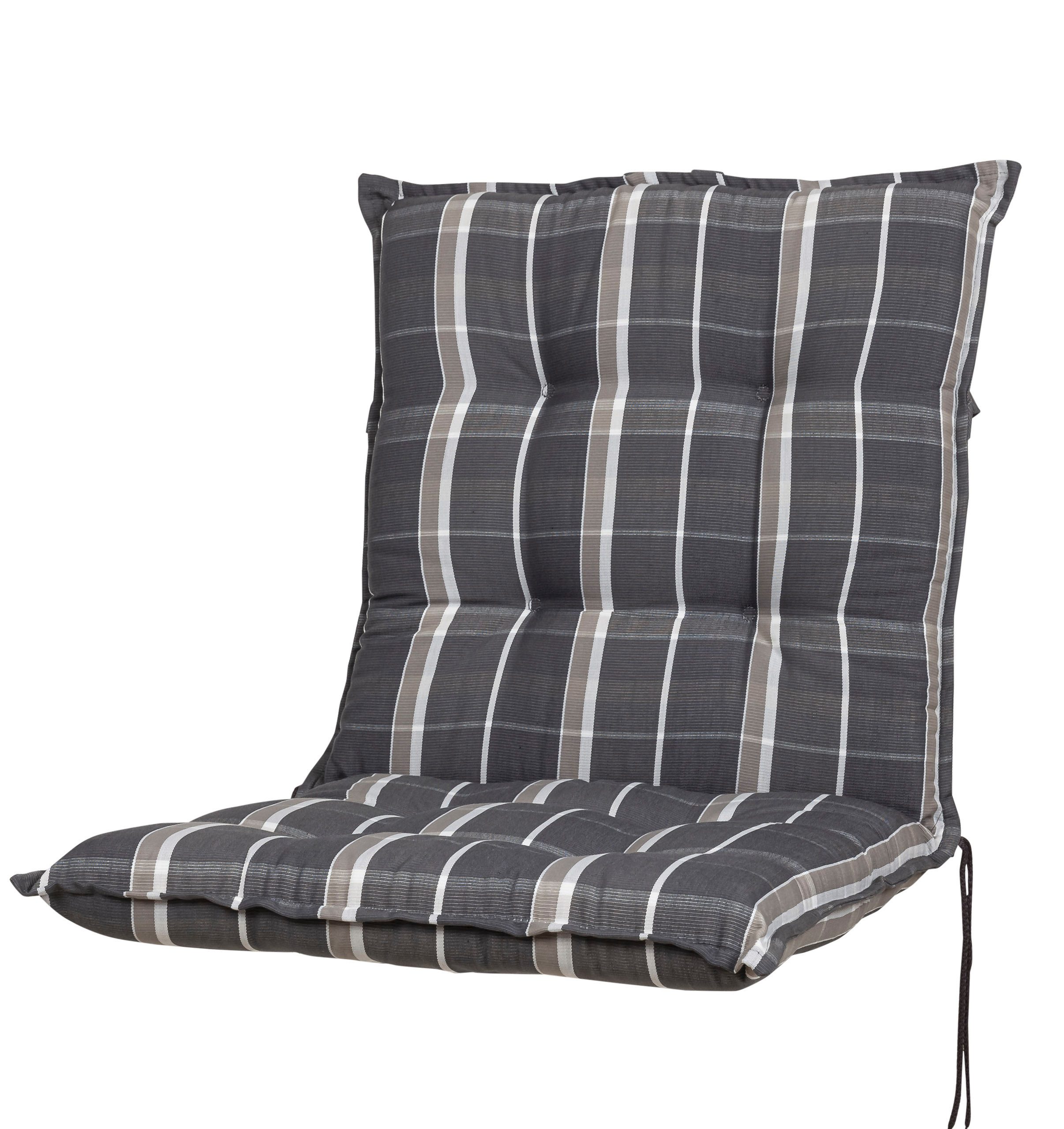 Sun Garden Sesselauflage Niederlehner Sylt 10557-700 grau kariert 103x50x8 cm Sun Garden