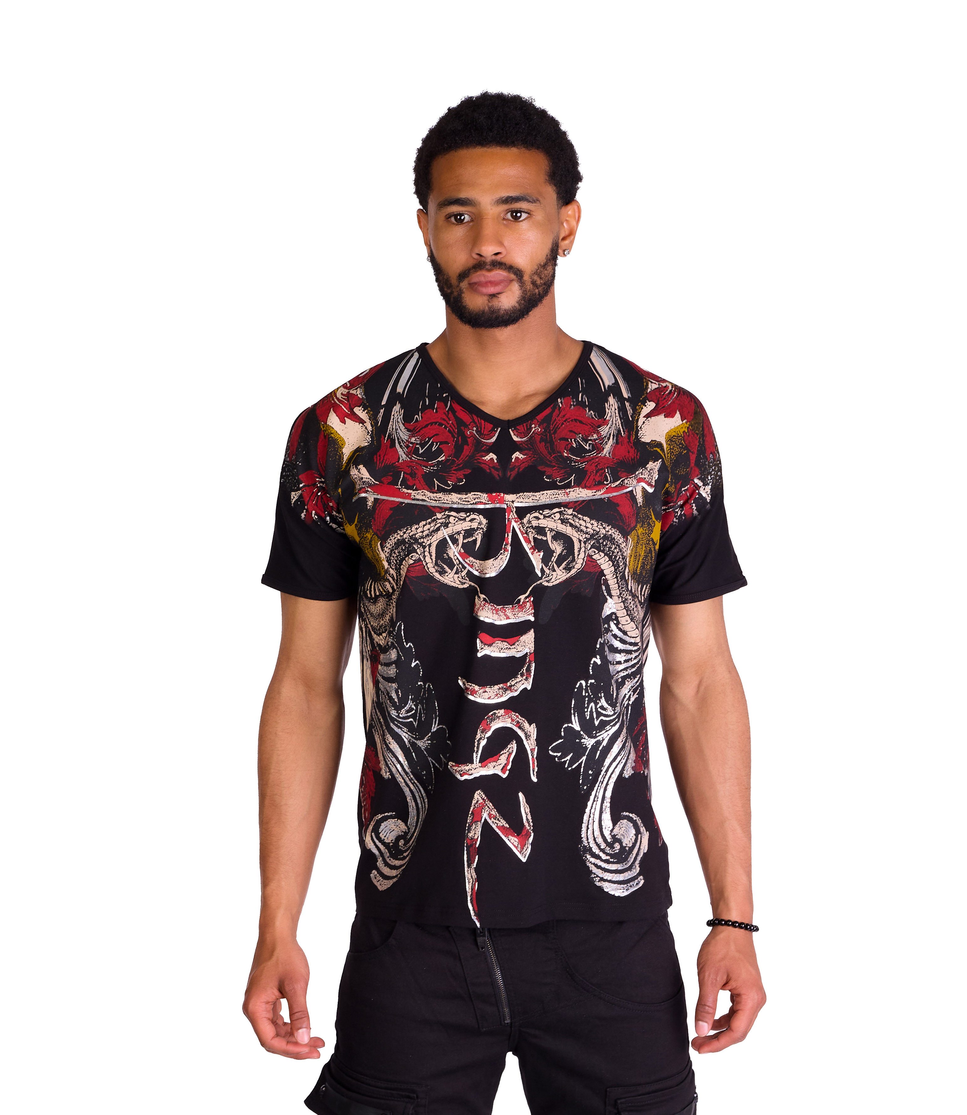 KINGZ T-Shirt Totenkopf Shirt mit All-Over günstig online kaufen