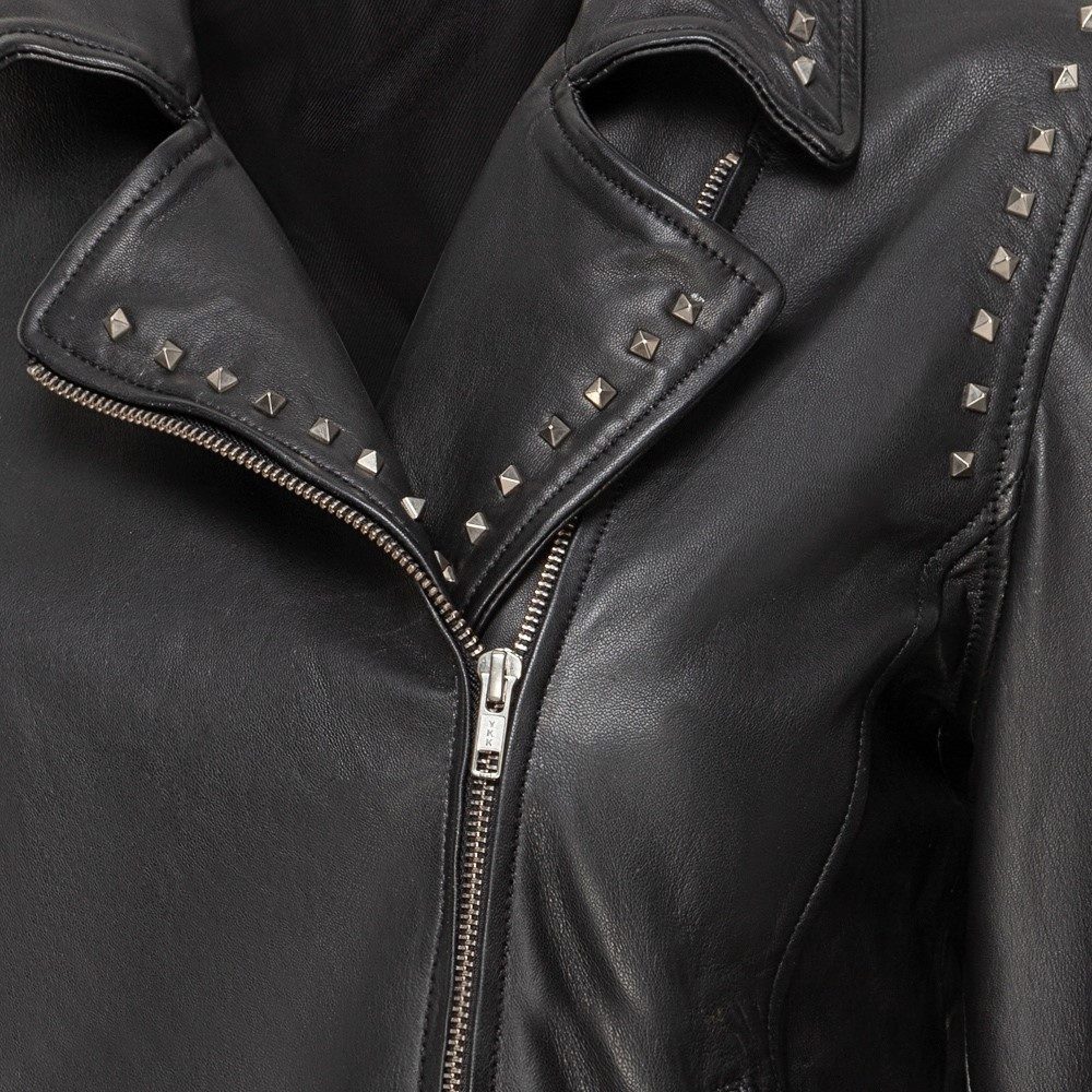 Stars & Stripes Lederjacke Bikerjacke Amber mit abnehmbaren Fransen