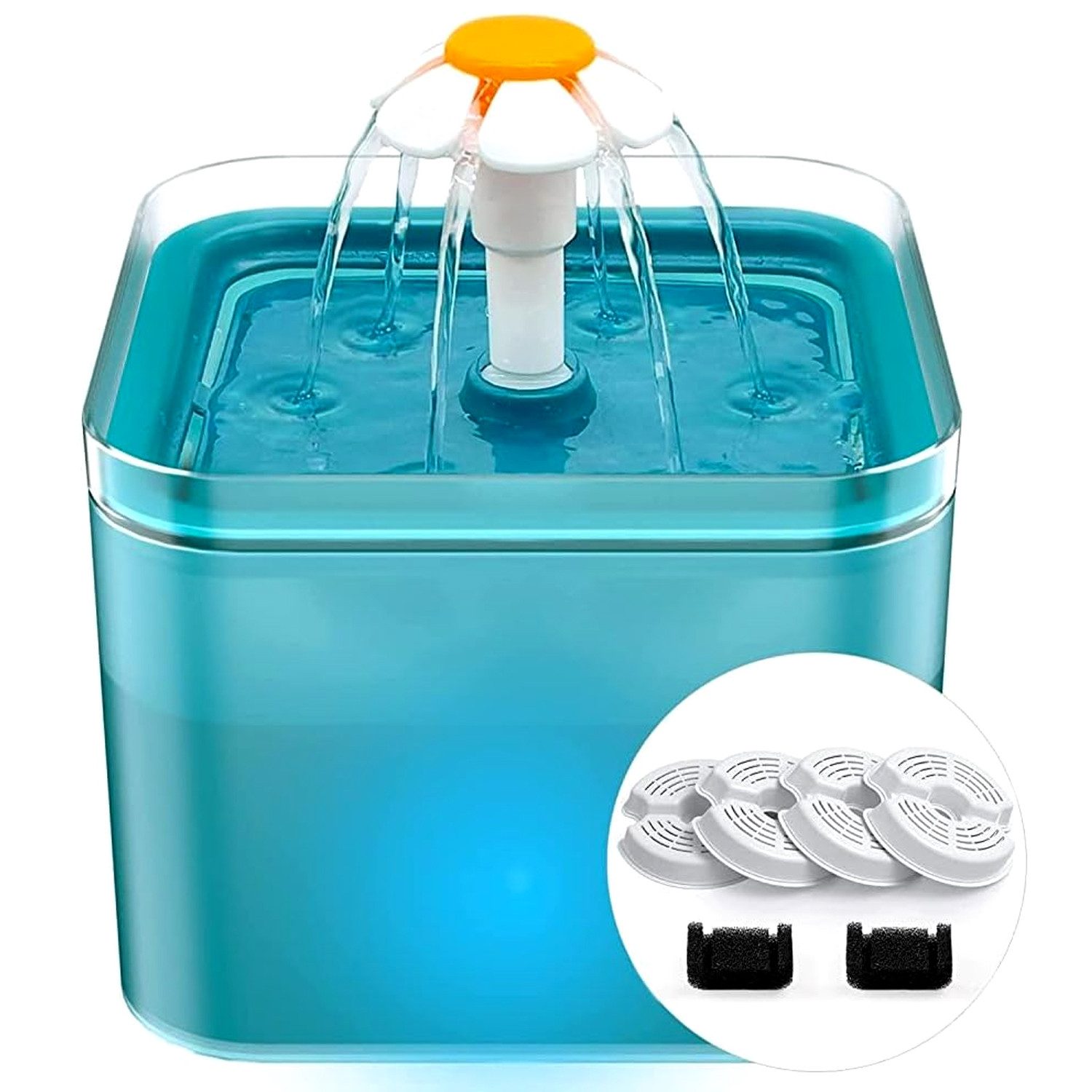 zggzerg Trinkbrunnen Hund LED Trinkautomat, Katzen Wasserspender leise (2L) günstig online kaufen