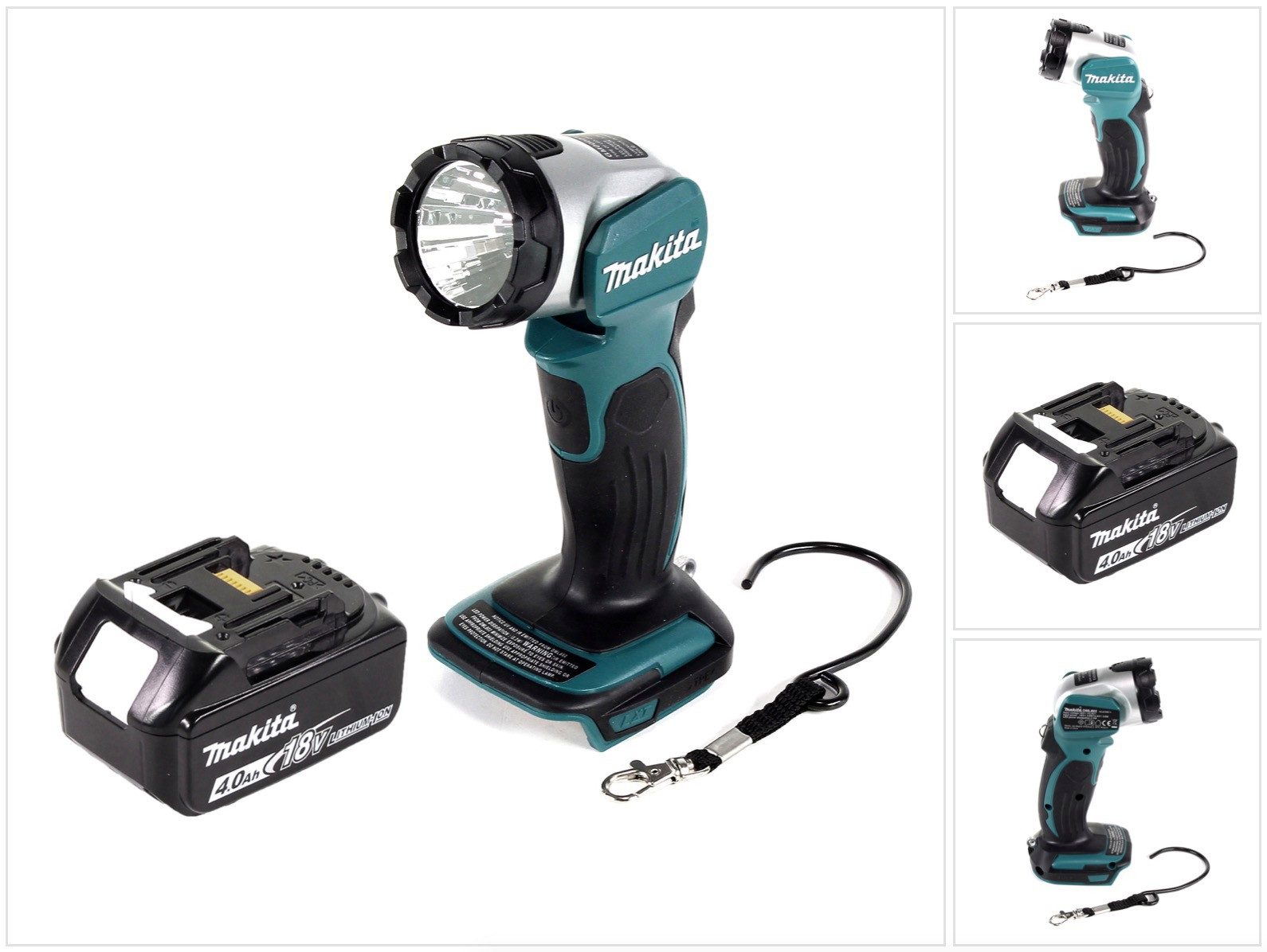 Makita Baustrahler DML 802 M1 Akku Lampe 18 V Li-Ion für 14,4 und 18 V Akku + 1 x 4,0 Ah