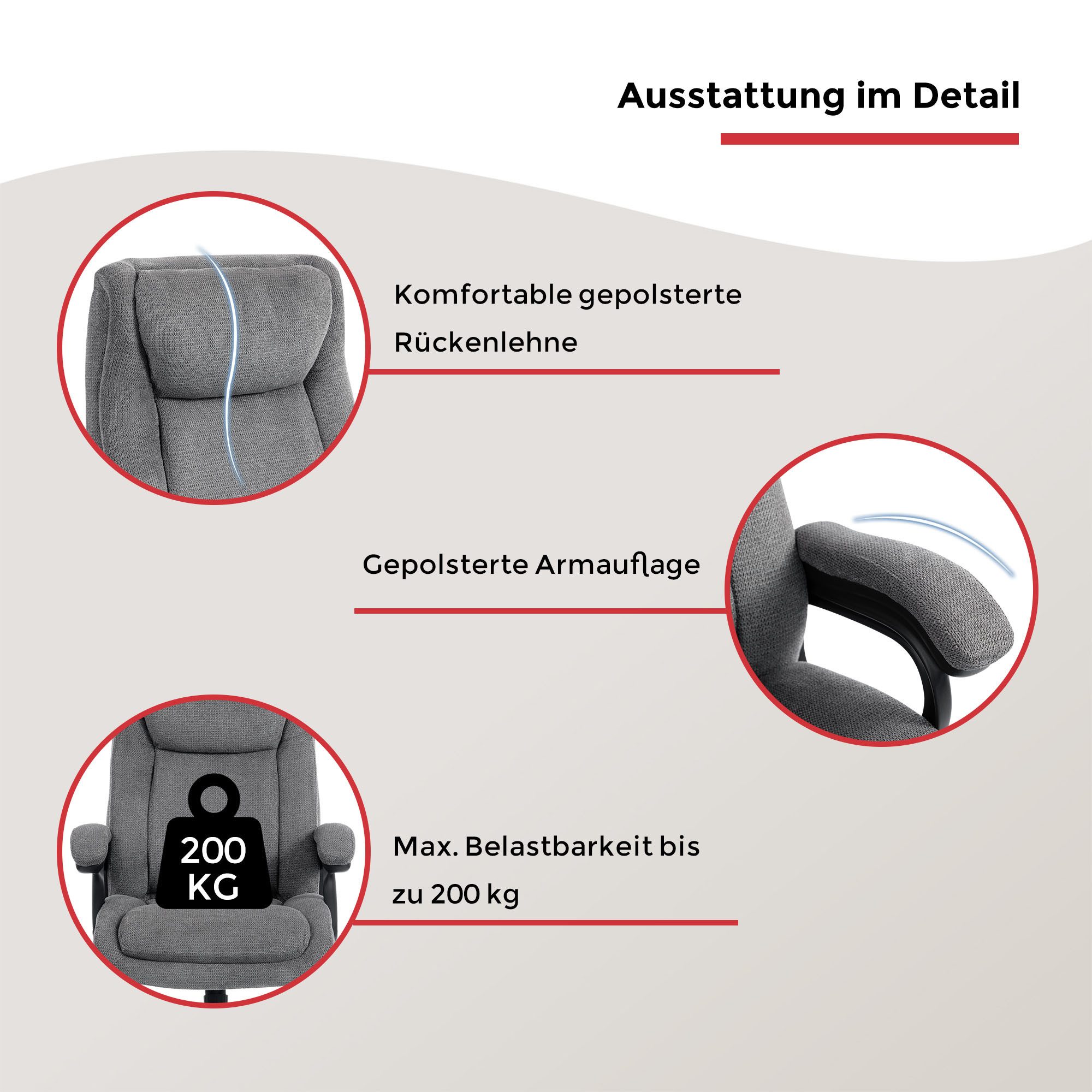 Duo Collection Chefsessel Ivo 200 kg (1 St), bis zu 200 kg belastbar, besonders robust – Bild 4 von 5