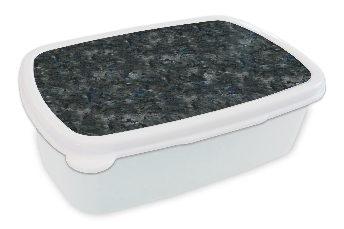 Brotbox Kinder Granit für Brotdose, MuchoWow weiß Muster, Erwachsene, - und Jungs Kunststoff, für und Mädchen Marmor - (2-tlg), Lunchbox