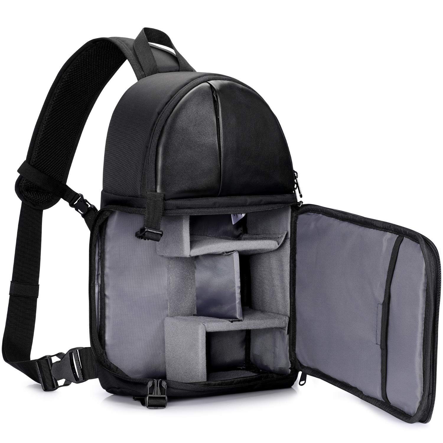 S-ZONE Kamerarucksäcke Sling Bag Wasserabweisende Kamera-Schultertasche Canvas SLR DSLR Sling Bag Kameratasche Reisetasche für Spiegelreflexkameras 