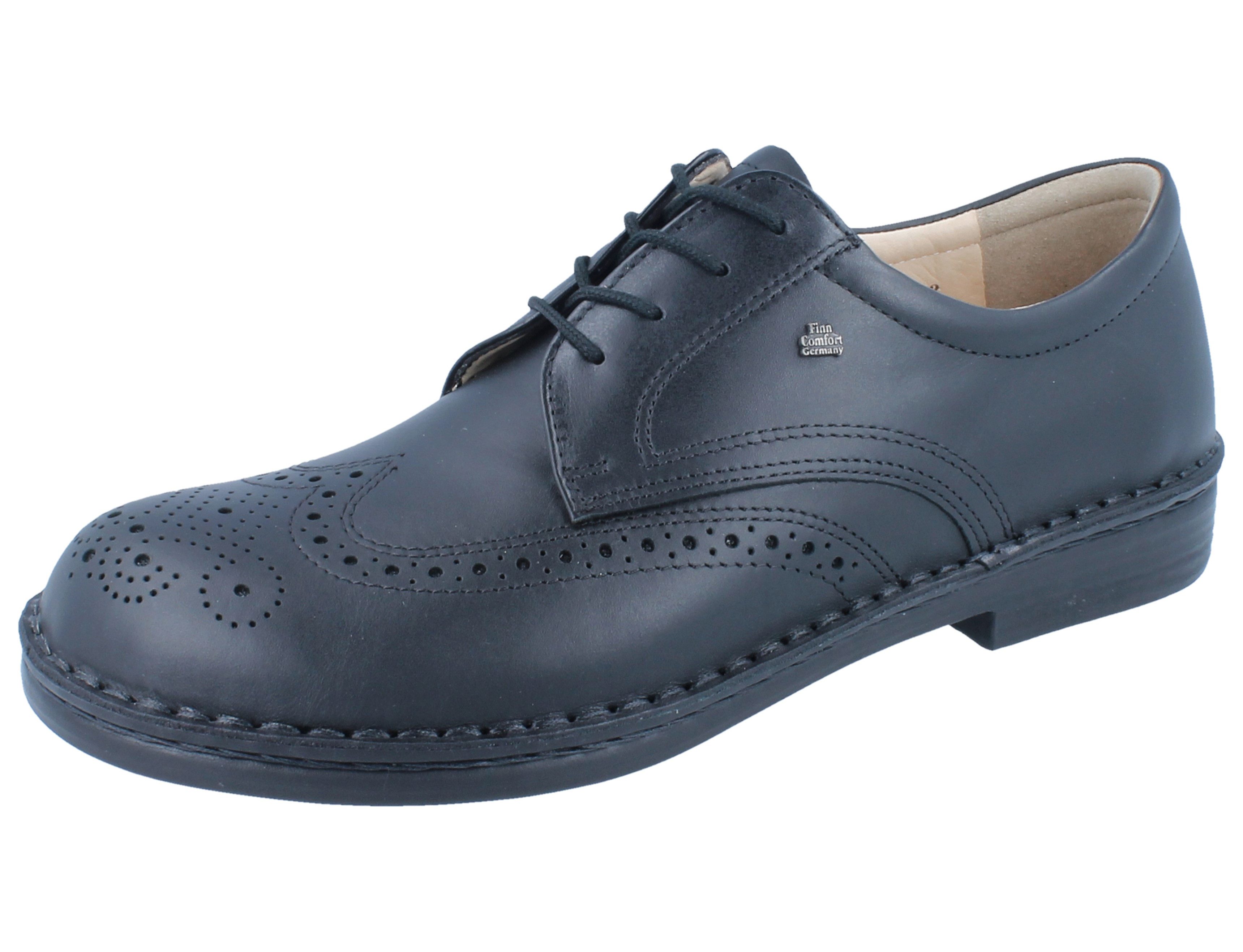 Finn Comfort FINN COMFORT Budapest Herren Halbschuhe schwarz Glattleder - Größe: Arbeitsschuh Wechselfußbett