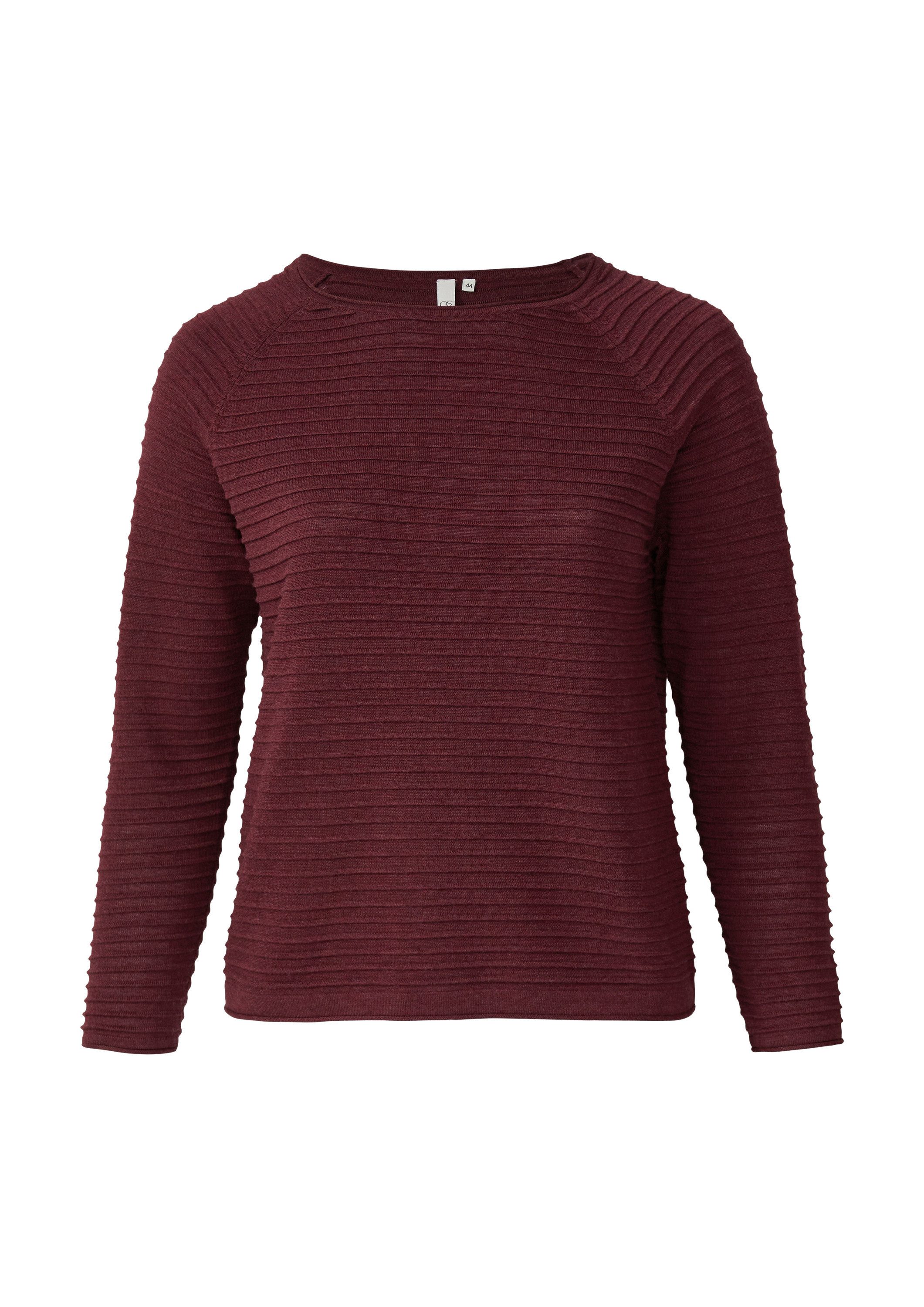 QS Longpullover Strickpullover Pullover mit Strukturmuster aus Viskosemix günstig online kaufen