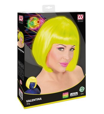 Widmann S.r.l. Kostüm-Perücke Damen Bob Perücke 'Valentina' 74974, Neon Gelb
