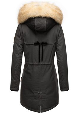 Navahoo Wintermantel Bombii stylischer Damen Winterparka mit Kunstfell-Kapuze