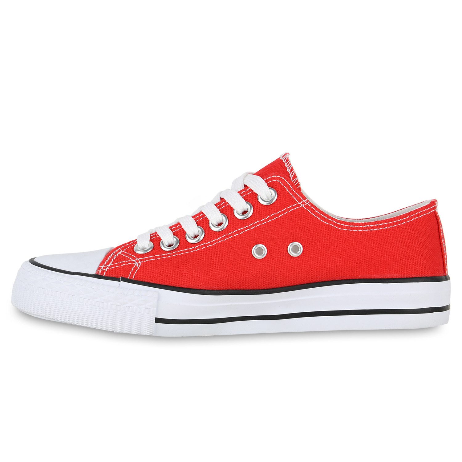 VAN HILL 841314 Sneaker Damen Sneaker Low Schnürer Bequeme Basic Stoff Freizeit