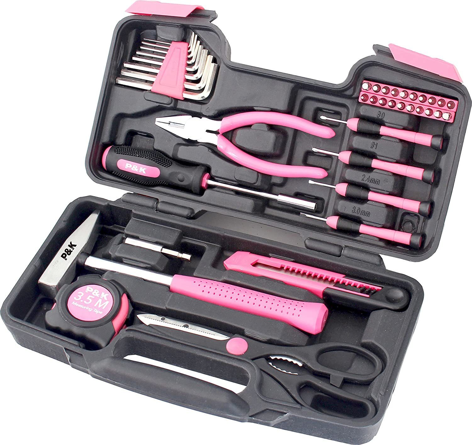 P & K Werkzeugset 39 teiliges Werkzeugset in Pink, (39-St)