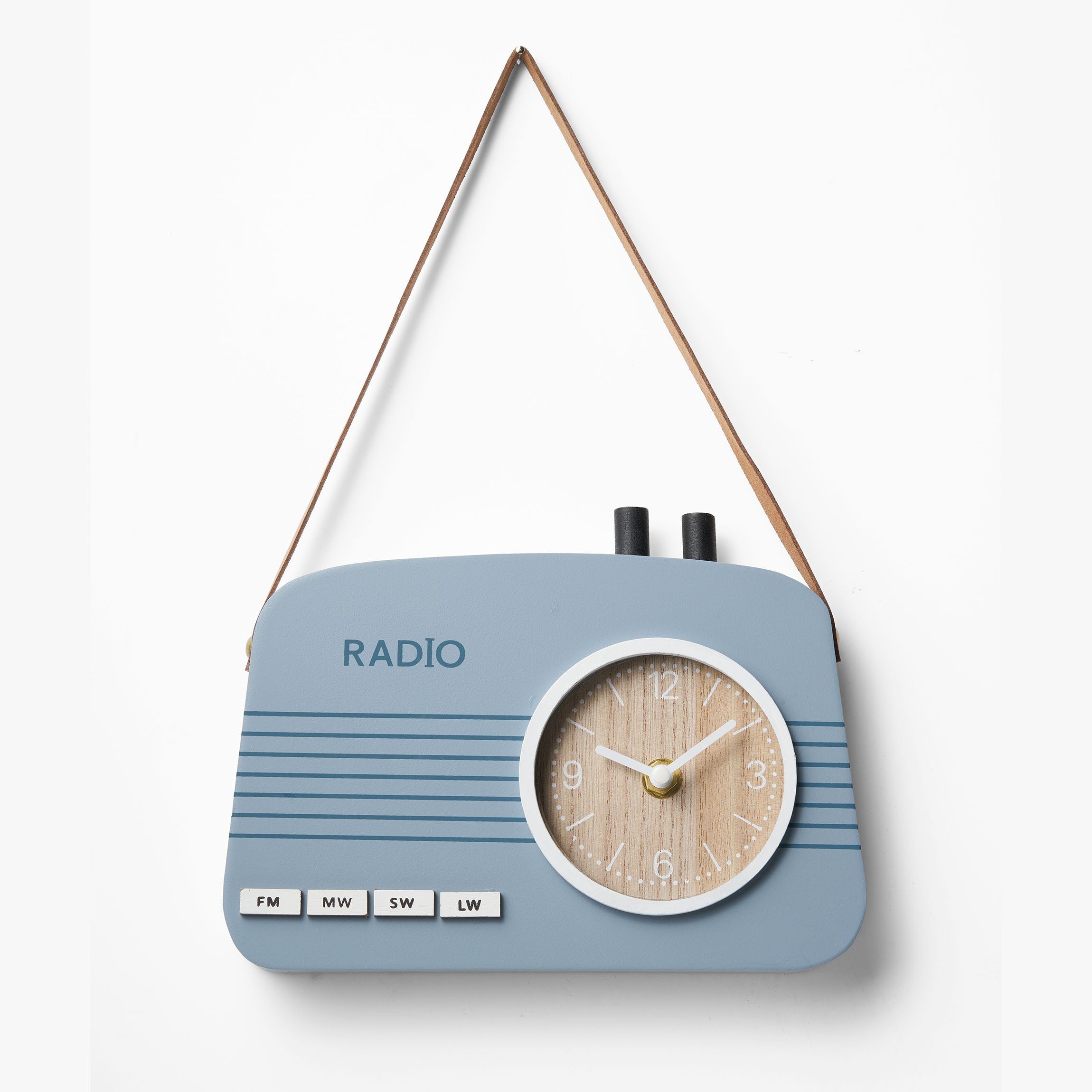 Amare home Wanduhr Wanduhr blau Retro Design Dekouhr Radio