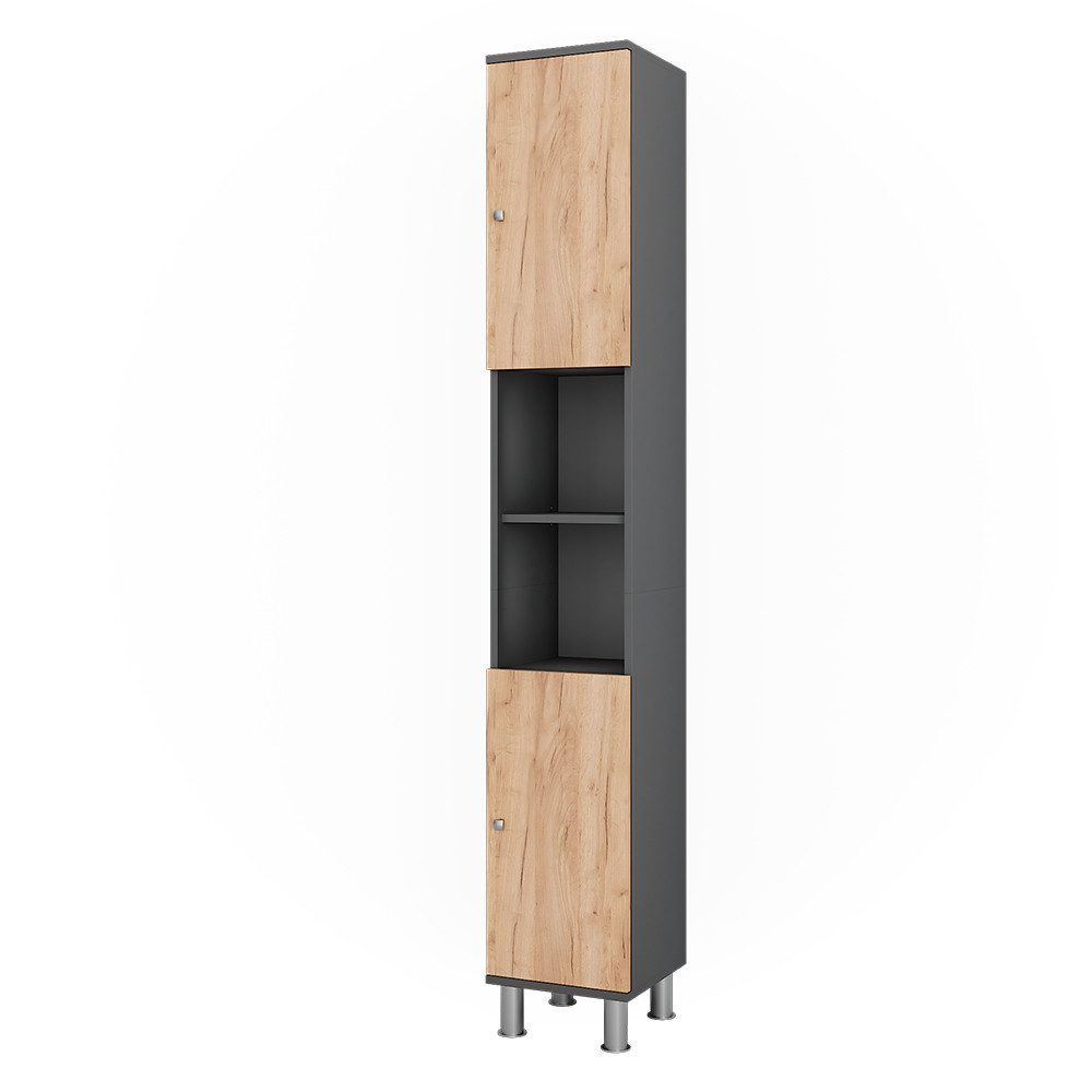 Vicco Hochschrank Fynn, Anthrazit/Goldkraft Eiche, 30 günstig online kaufen