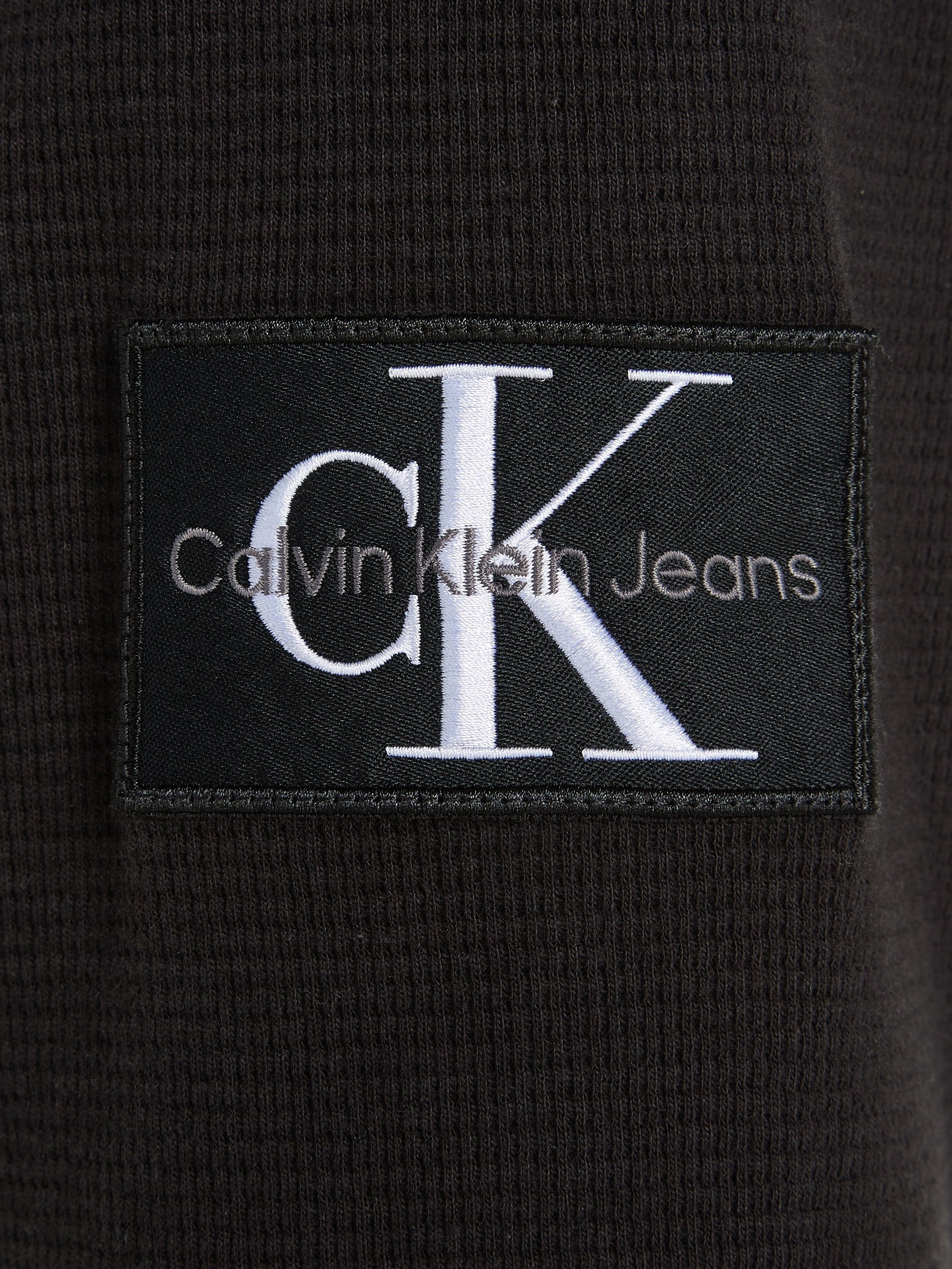 Calvin Klein Jeans TEE schwarz LS Langarmshirt BADGE WAFFLE