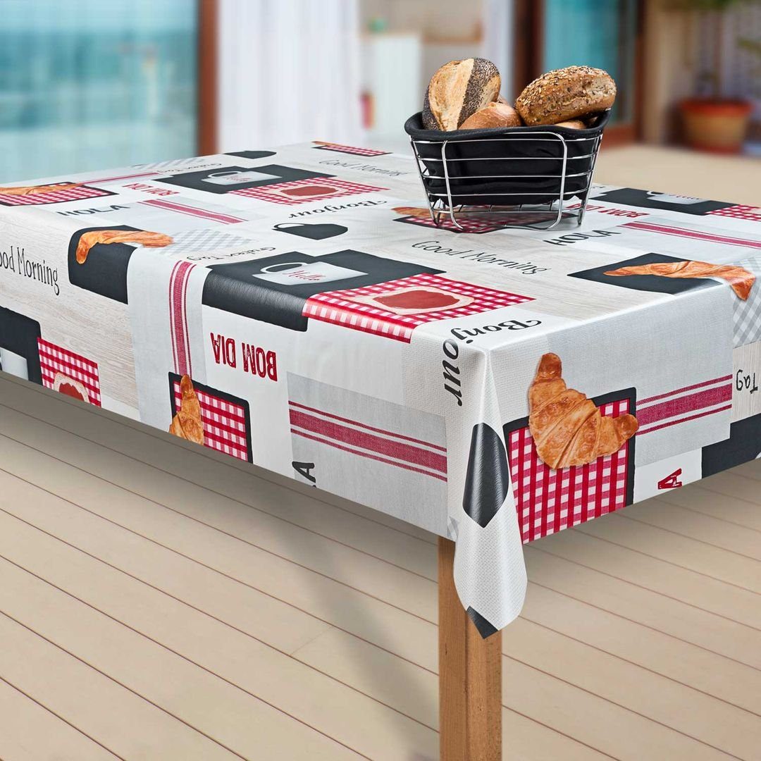laro Tischdecke Wachstuch-Tischdecken Abwaschbar French Breakfast rechtecki günstig online kaufen