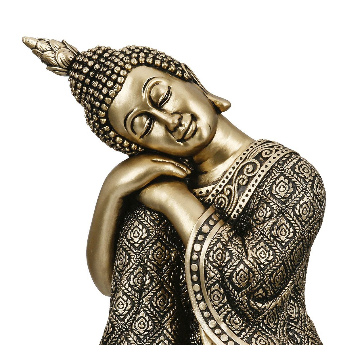 MF Buddhafigur Buddha Figur Samadhi Gold Schwarz 17cm (1 St)