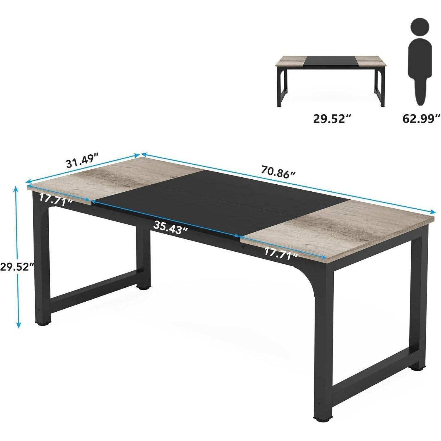 LuxusKollektion Computertisch Schreibtisch Computertisch PC Bürotisch 70.9 x 31.5 inch Grau