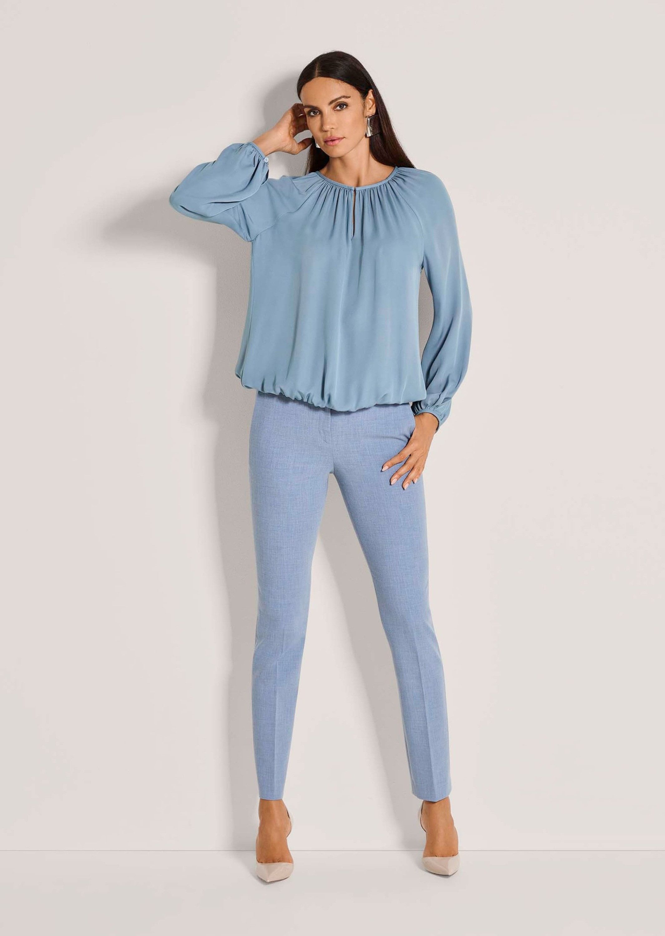 Shirtbluse Schlupfbluse mit edlen Raffungen